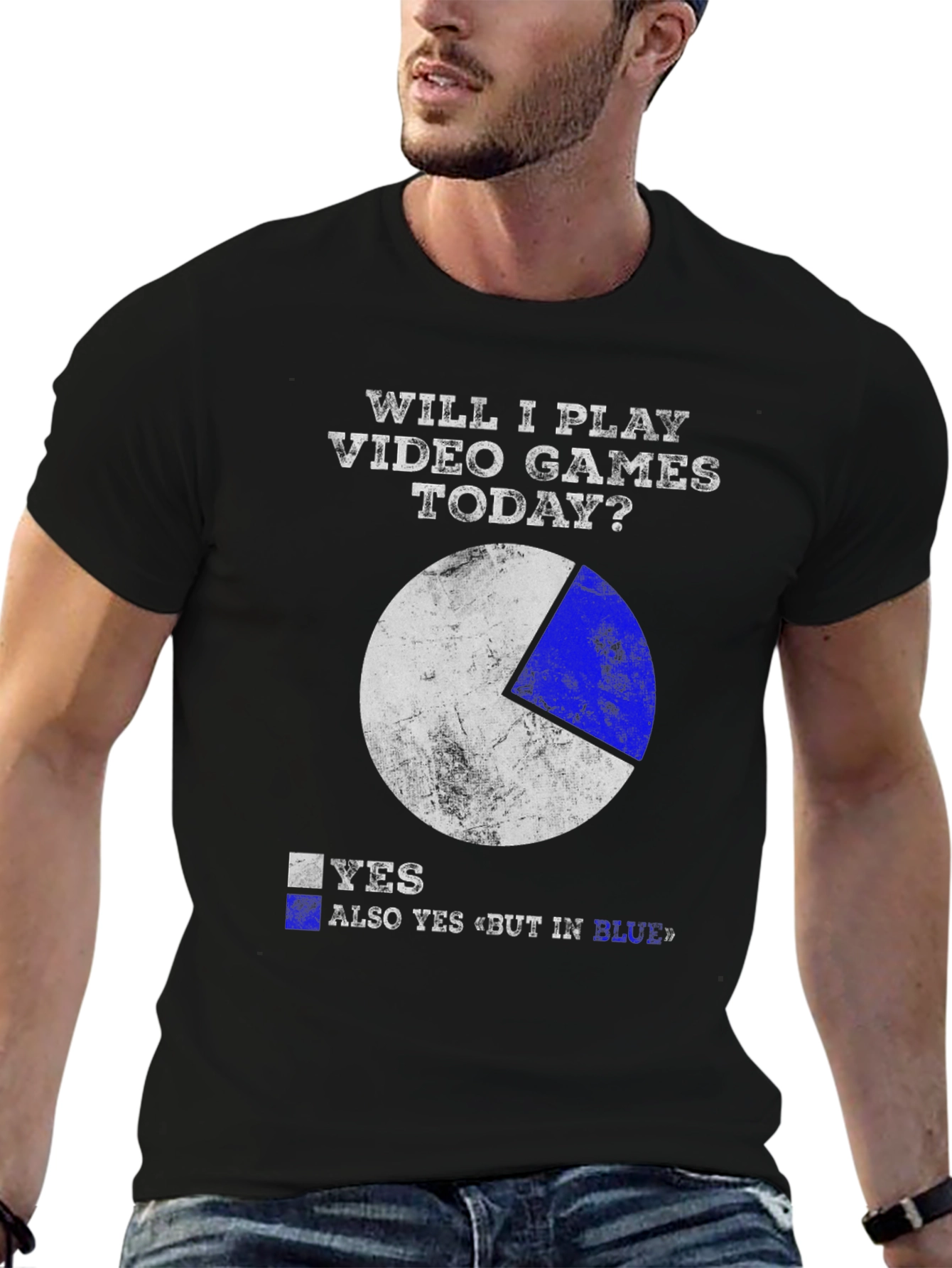 Black Funny Gamer T-Shirt - Will I Play Video Games Today? view 6