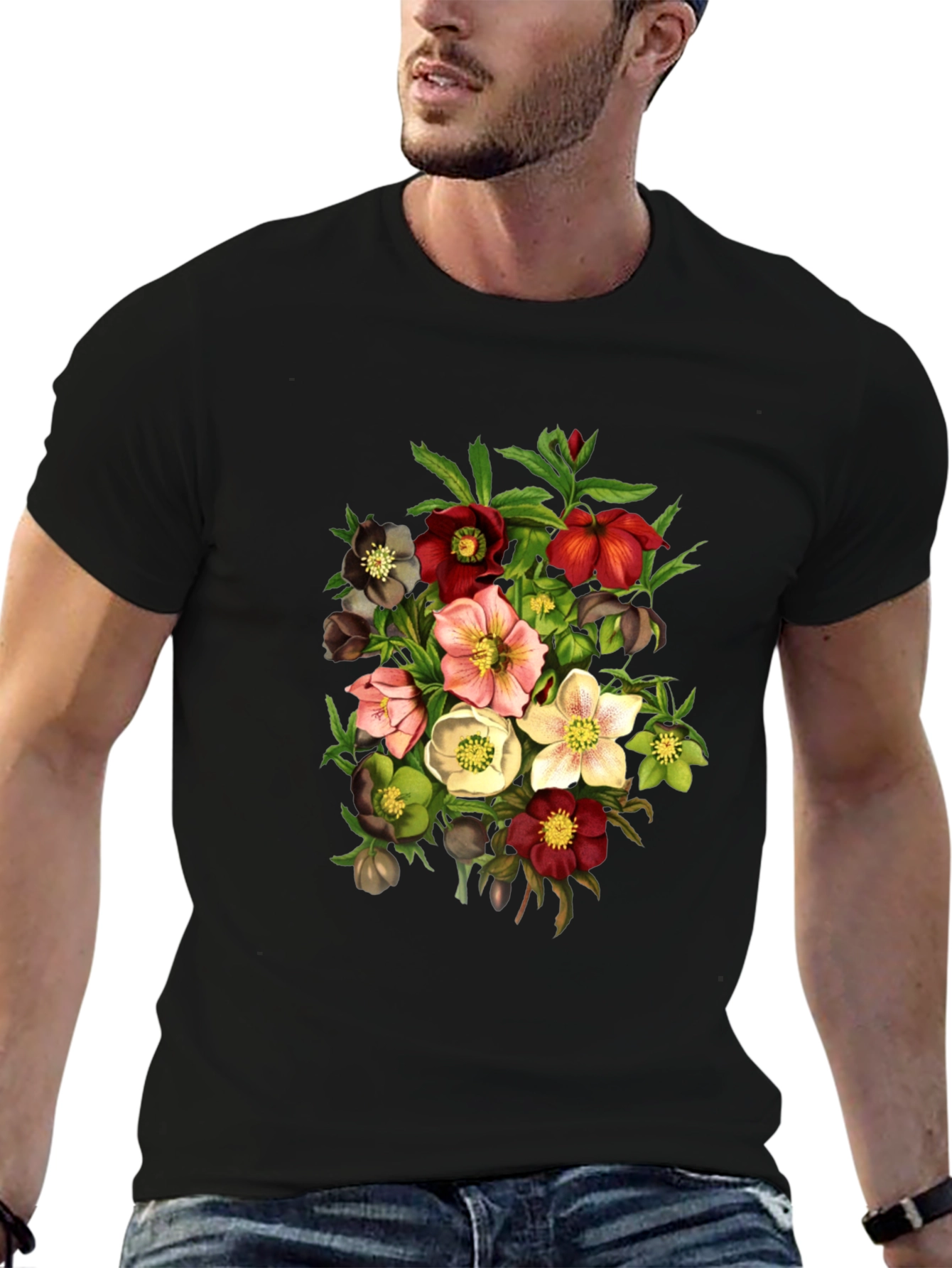 Floral Bouquet Graphic T-Shirt - Vintage Style - 6