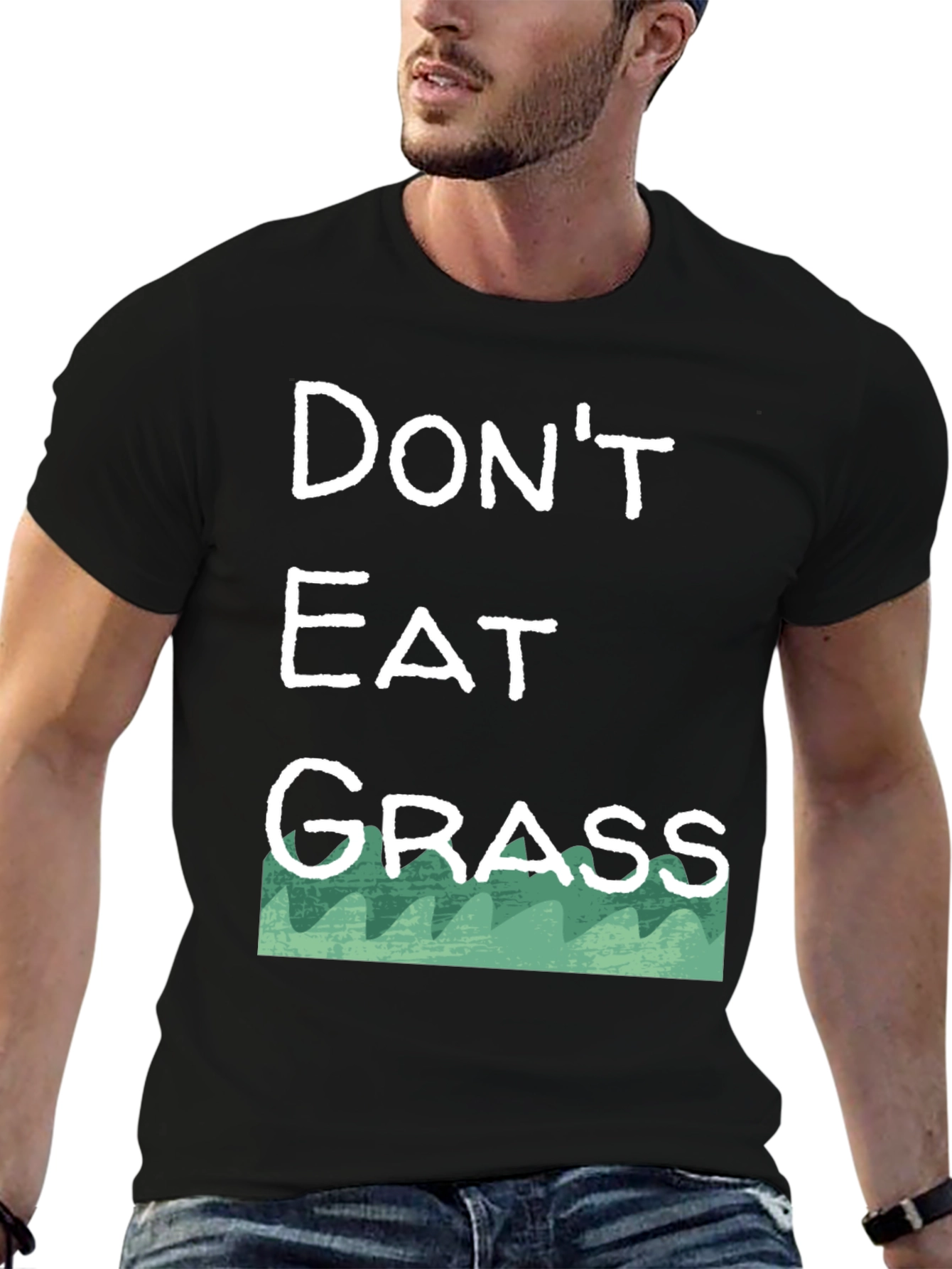 Black Don't Eat Grass T-Shirt - Funny Novelty Tee view 6