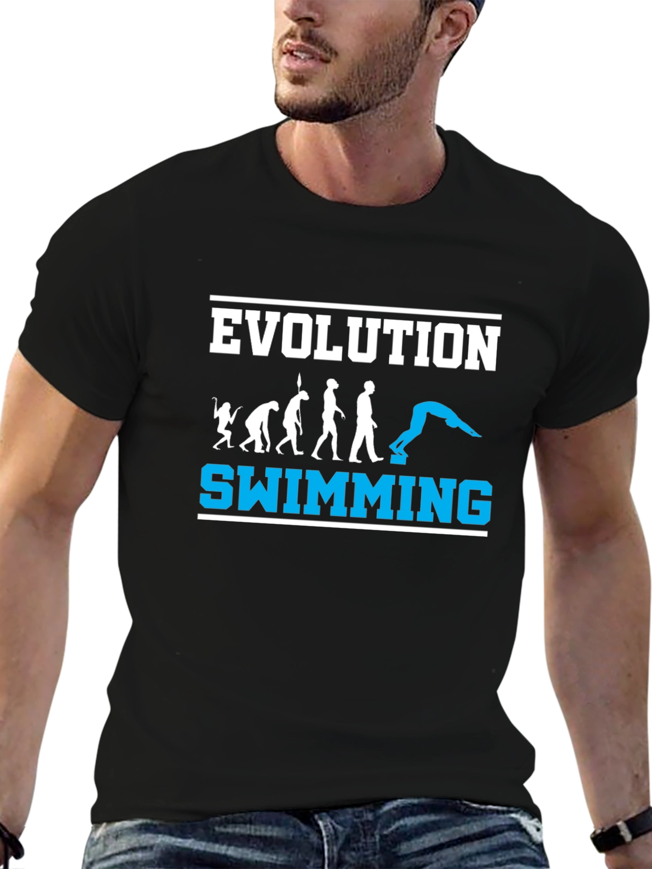 Black Evolution Swimming T-Shirt - Black view 6