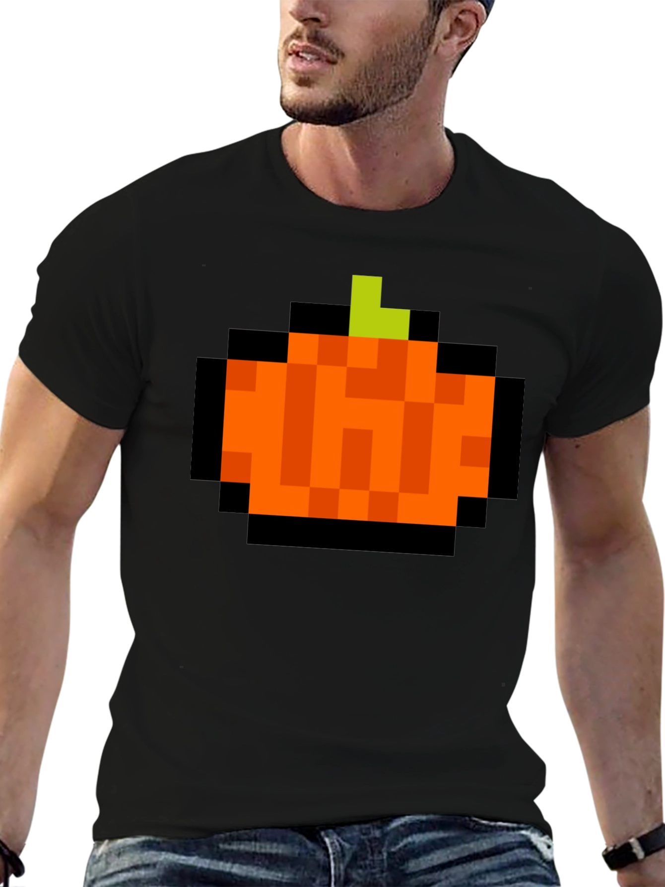 Pixelated Pumpkin T-Shirt - Retro Halloween Tee - 6