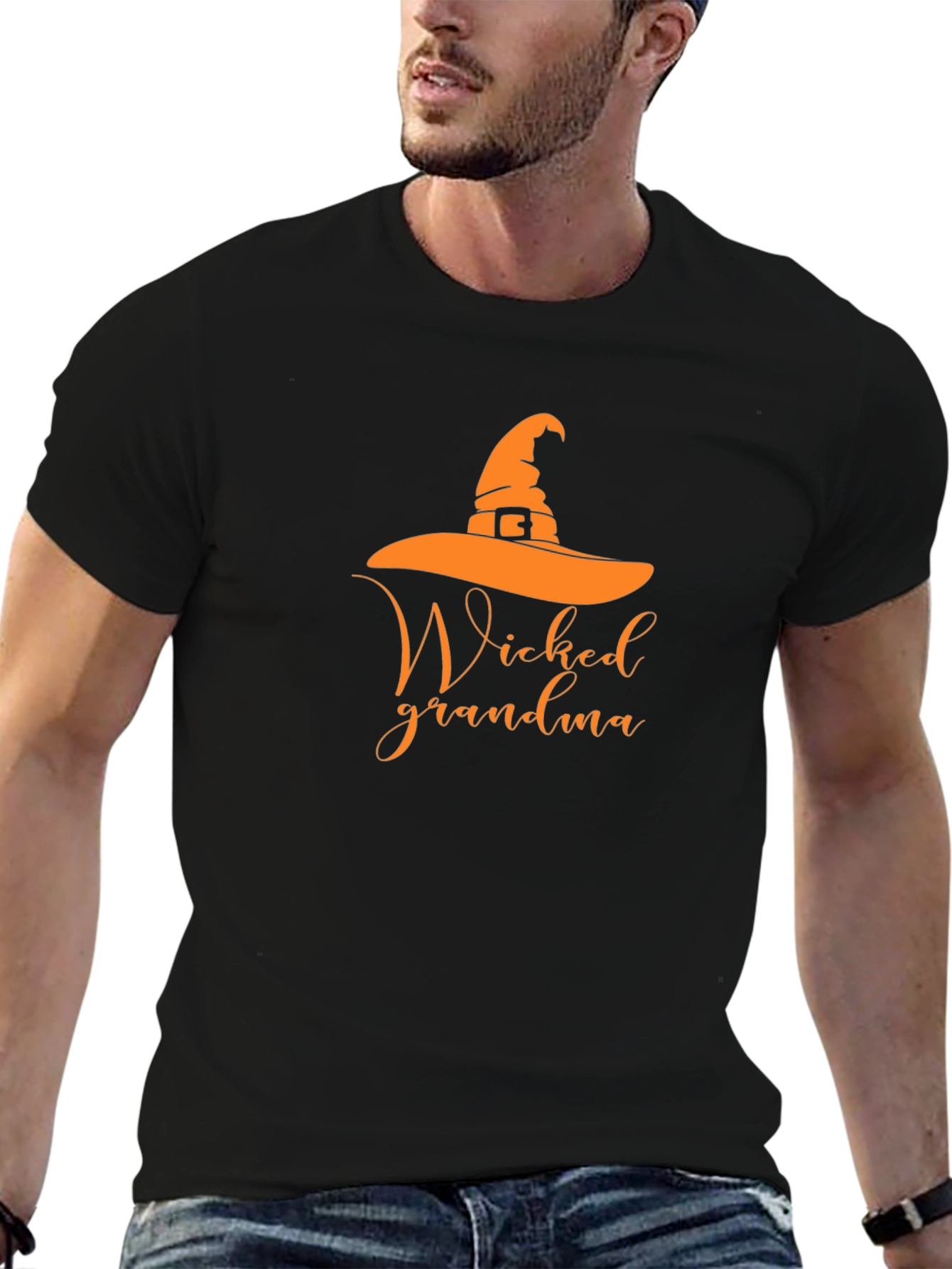Black Wicked Grandma Halloween T-Shirt - Black view 6