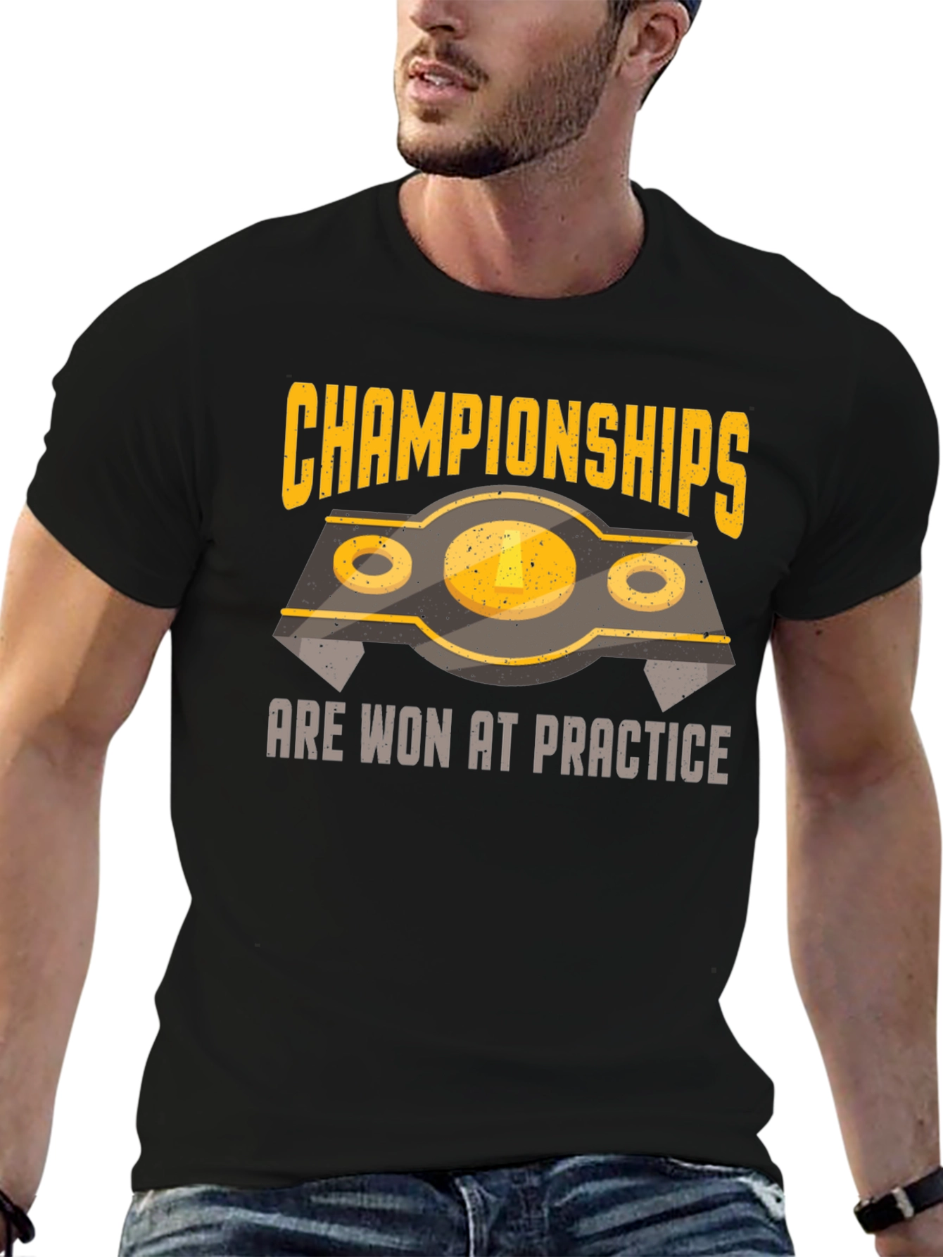 Black Championships Won At Practice Graphic Tee view 6