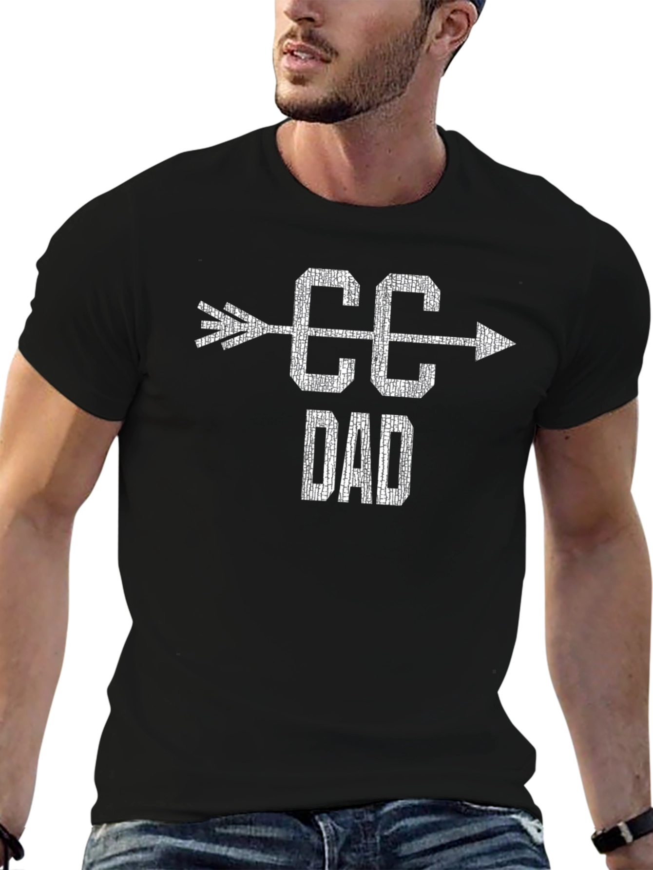 Black CC Dad Arrow T-Shirt - Cross Country view 6