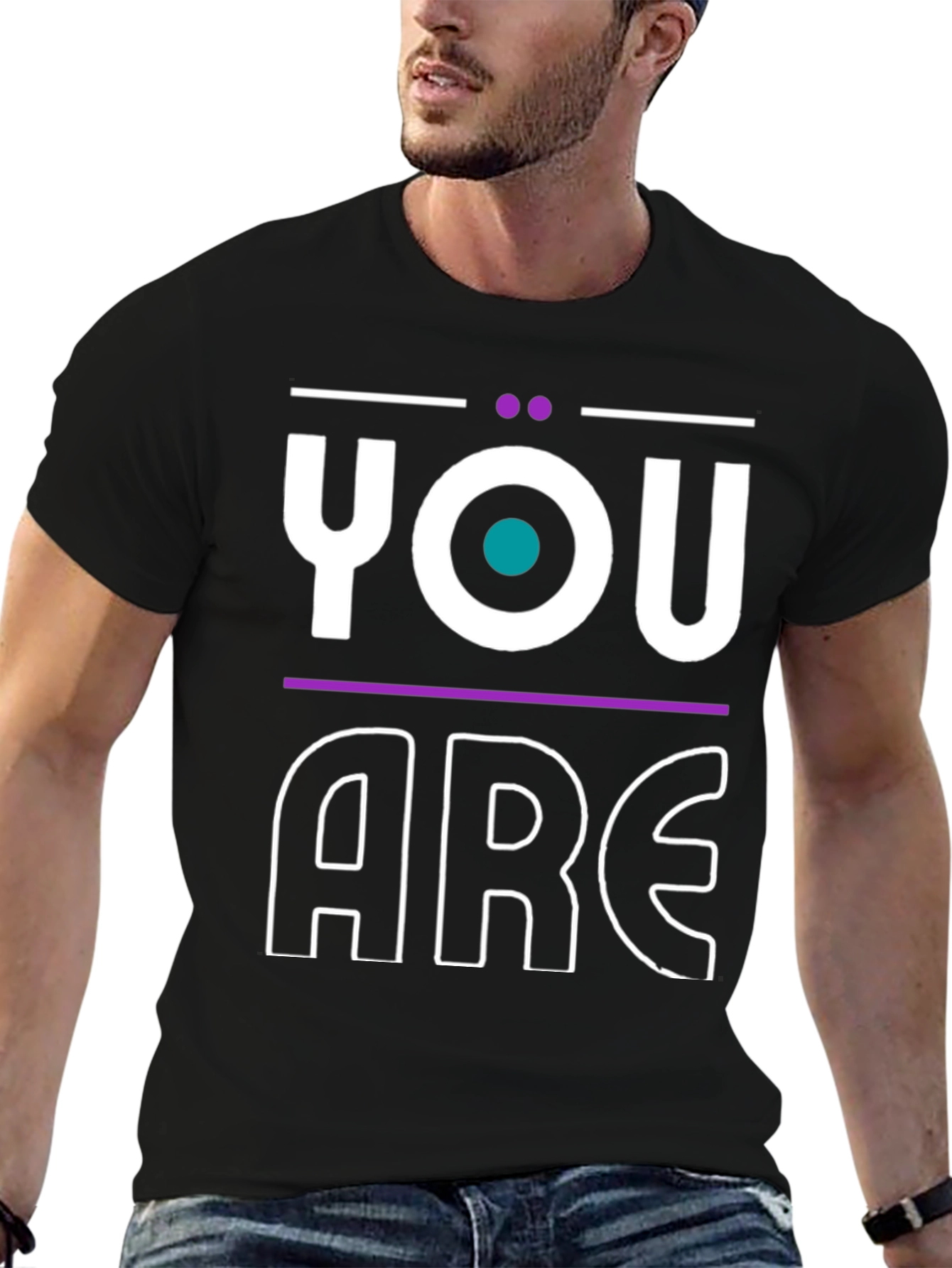 Black You Are Statement Graphic Tee - Modern Design view 6