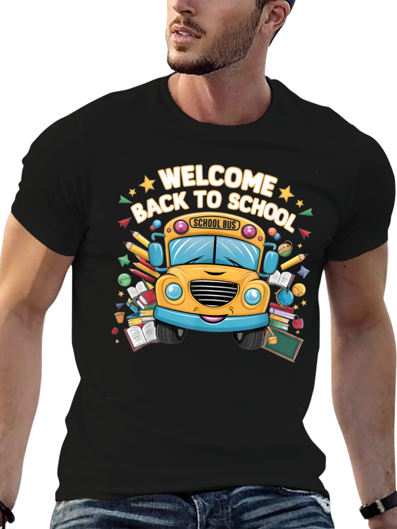 Black Welcome Back to School T-Shirt view 6