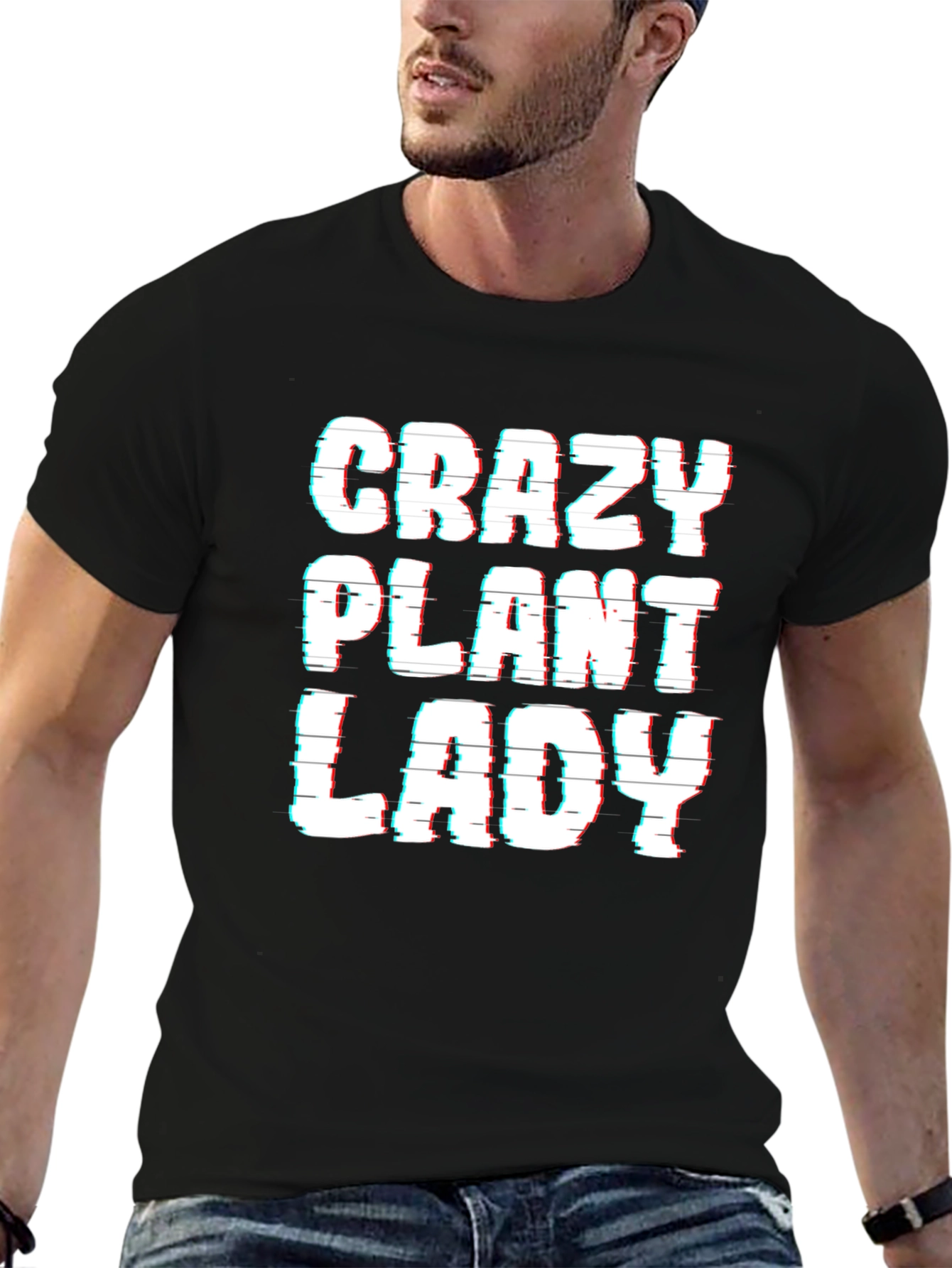 Black Crazy Plant Lady Graphic Tee - Unisex view 6