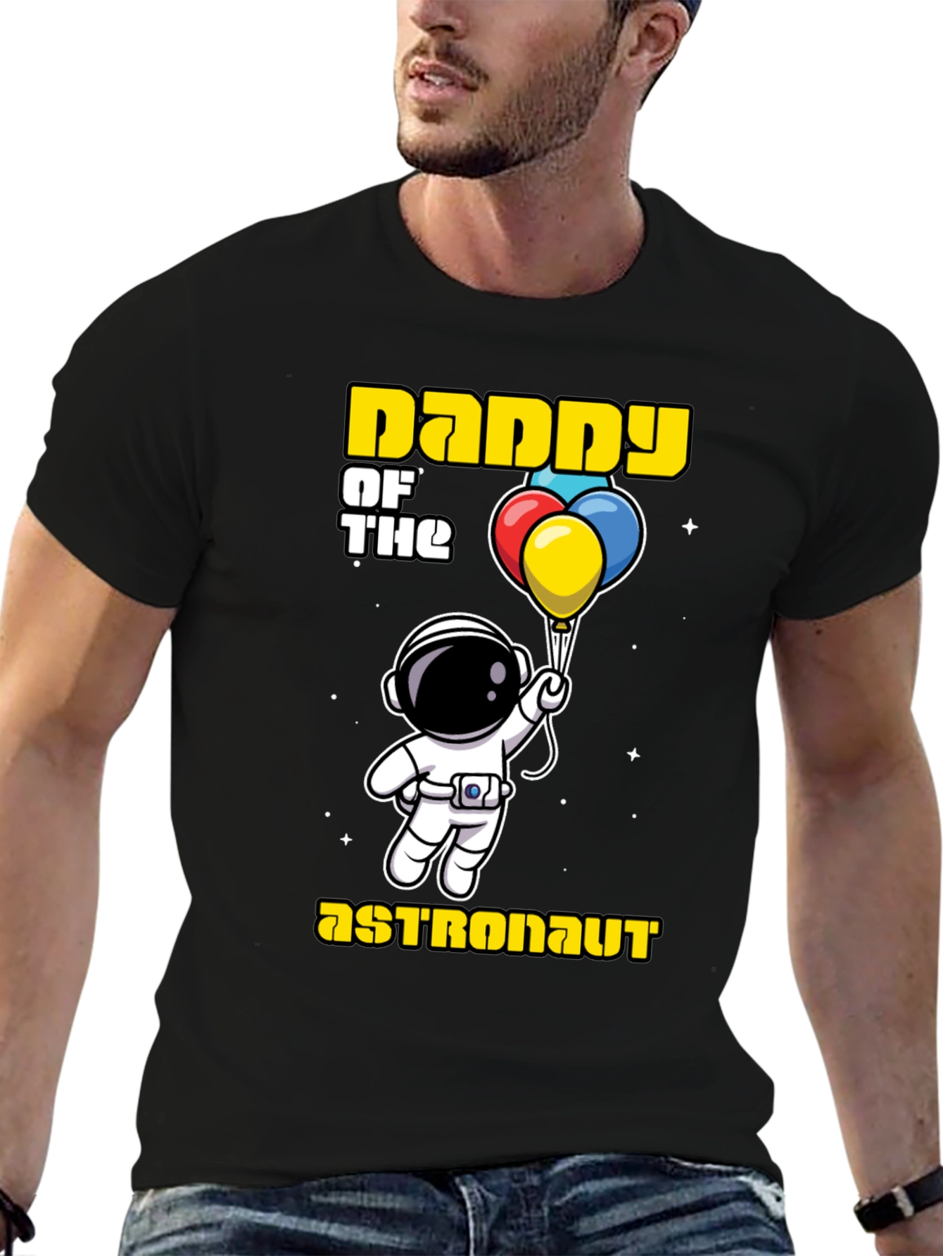 Black Daddy of the Astronaut T-Shirt view 6