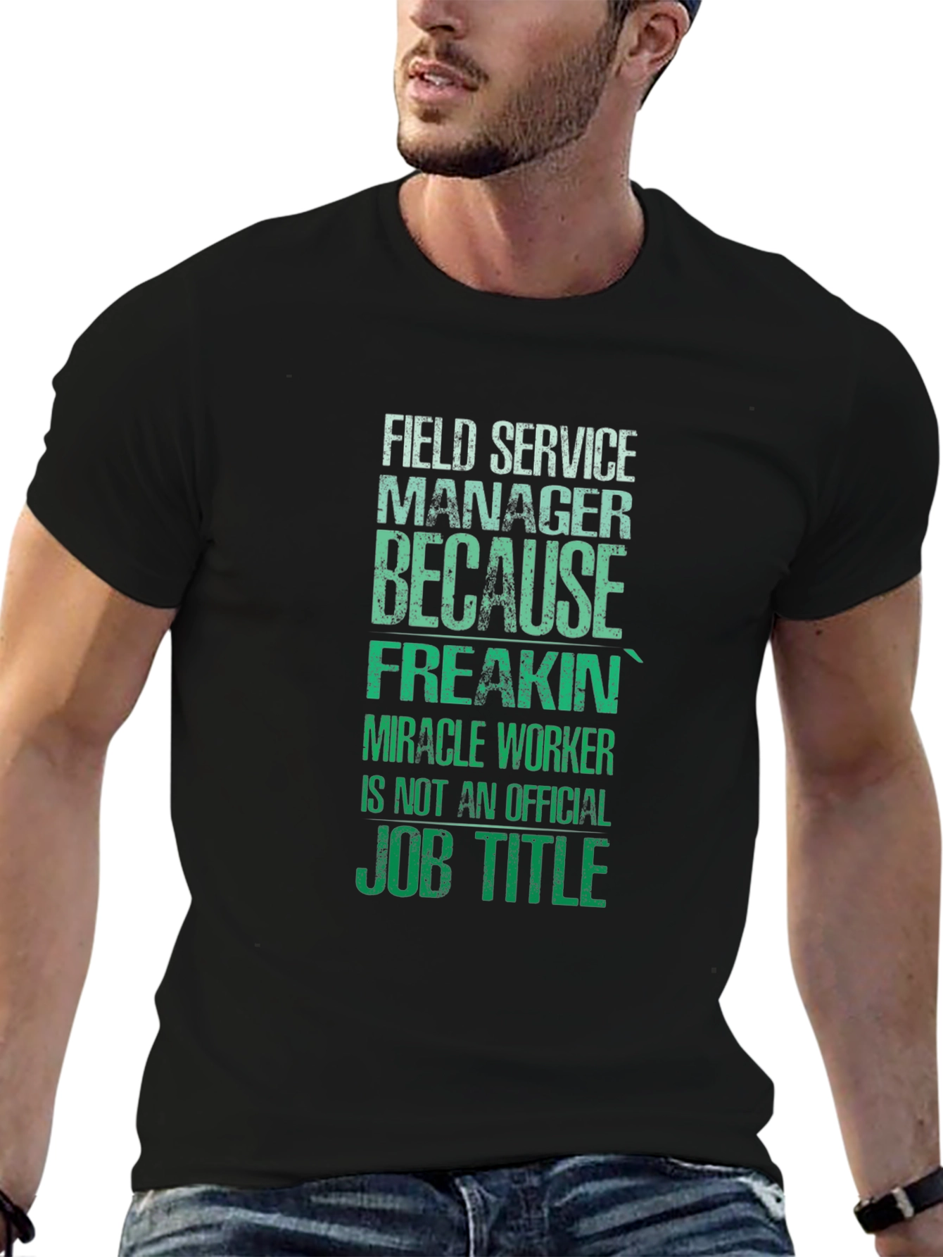 Black Field Service Manager T-Shirt view 6
