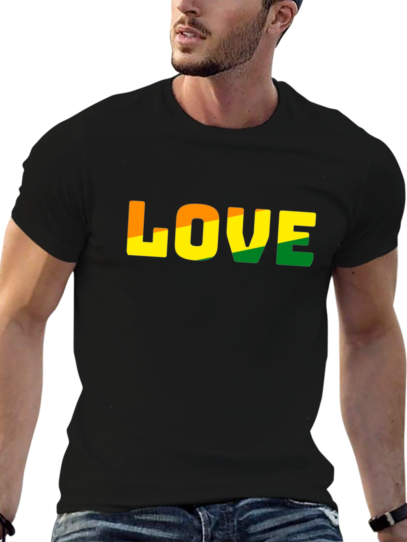 Black Love Graphic T-Shirt - Casual Black Tee view 6
