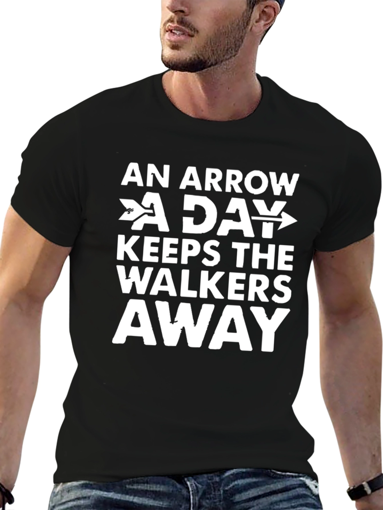 Black Arrow A Day T-Shirt - Keeps Walkers Away Novelty Tee view 6