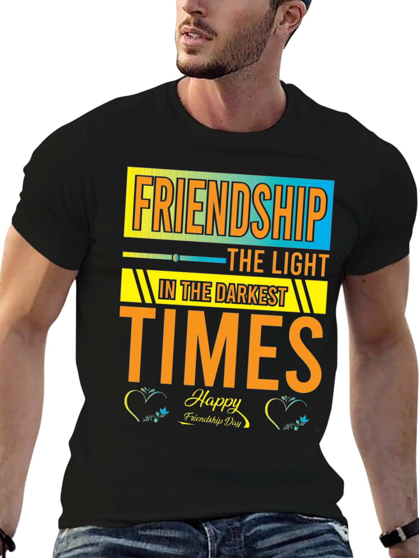 Black Friendship Day Graphic T-Shirt view 6