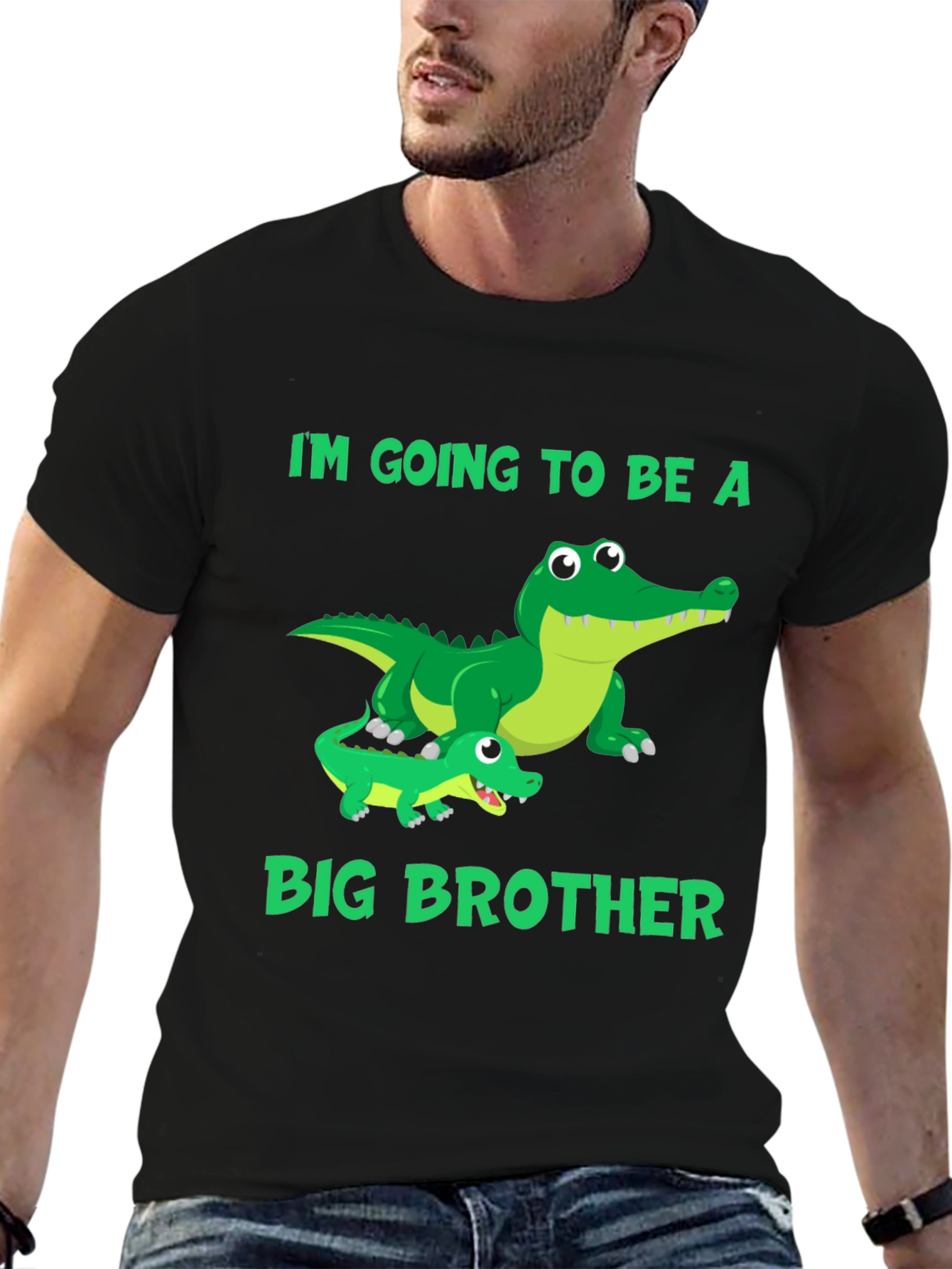 Black I'm Going to Be a Big Brother Gator T-Shirt view 6