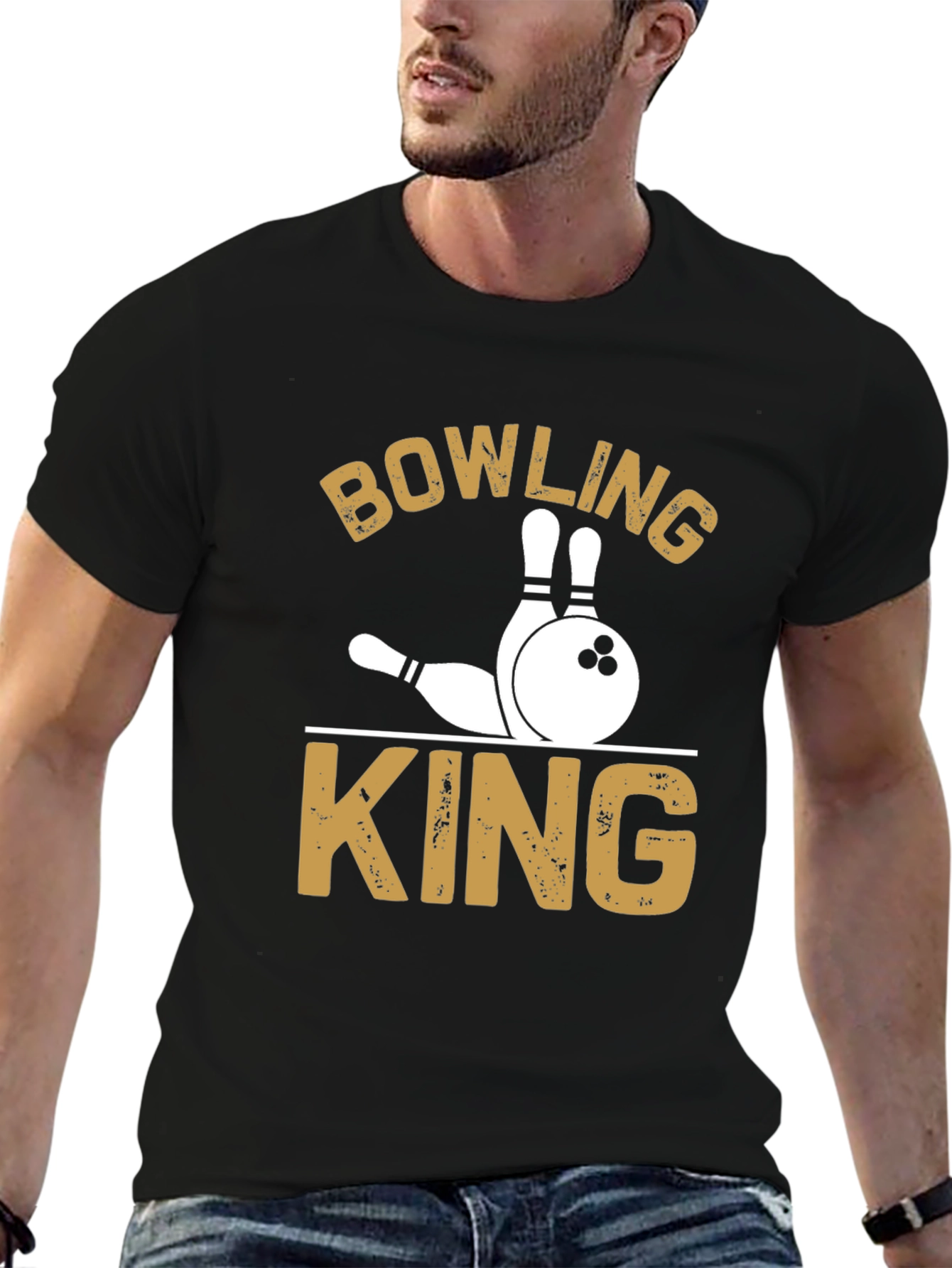 Black Bowling King Graphic Tee - Strike in Style! view 6