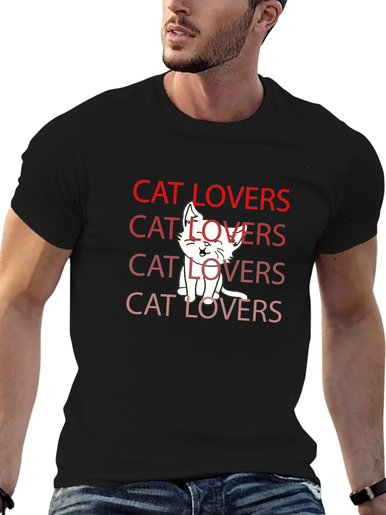 Black Cat Lovers T-Shirt - Cute Kitten Graphic Tee view 6