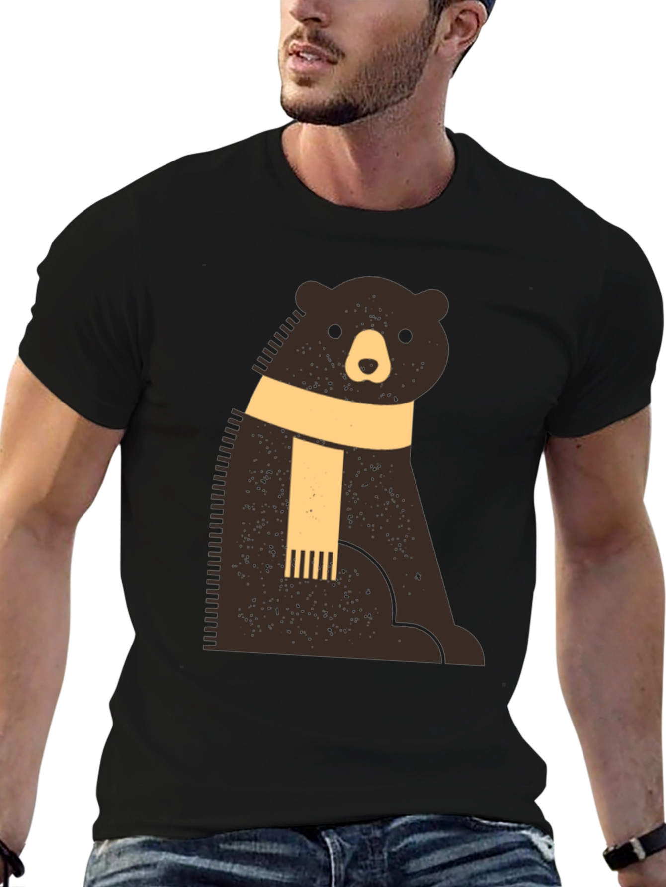 Black Cozy Bear Graphic Tee - Stylish Comfort view 6