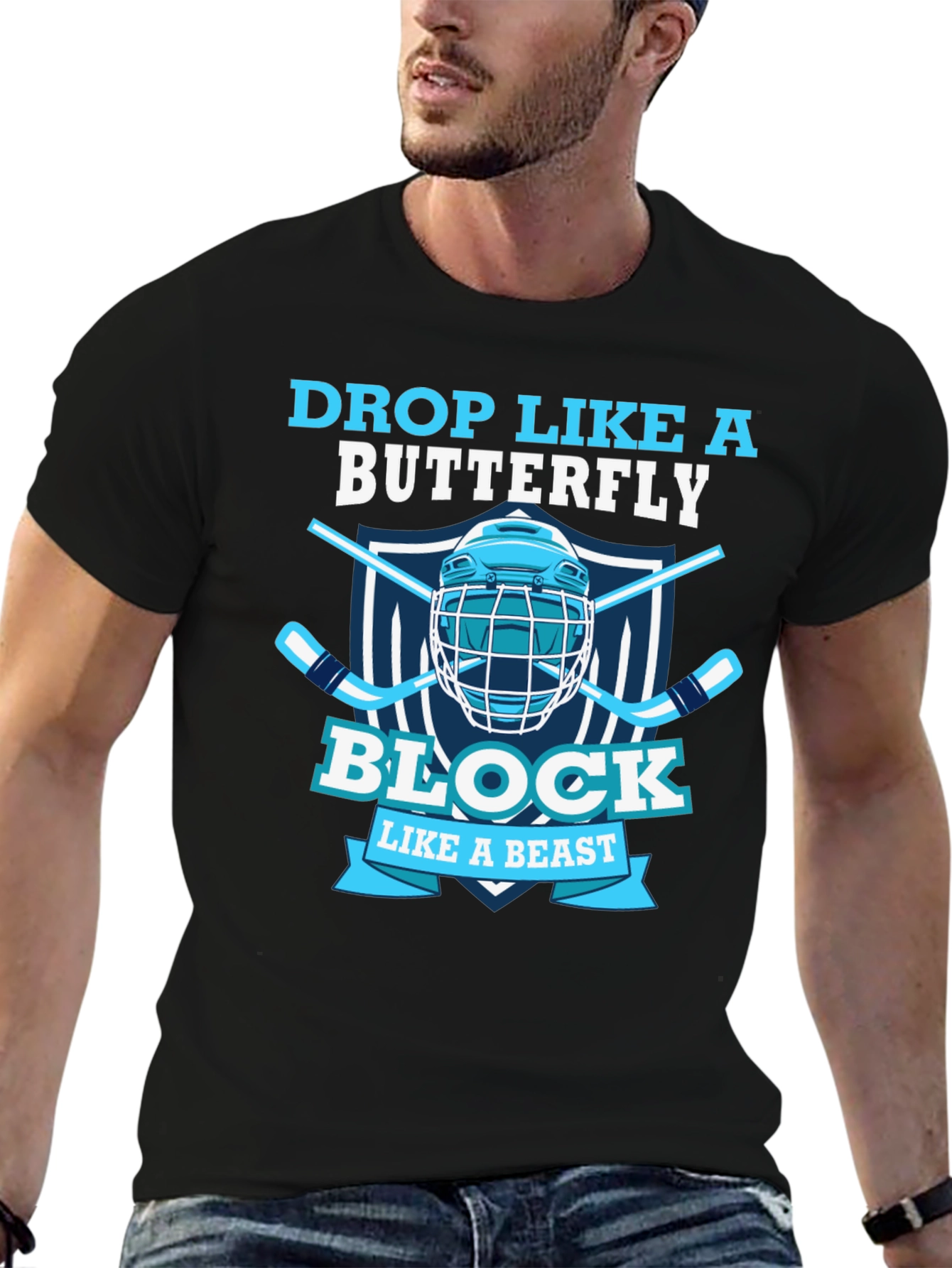 Black Drop Like a Butterfly, Block Like a Beast T-Shirt view 6