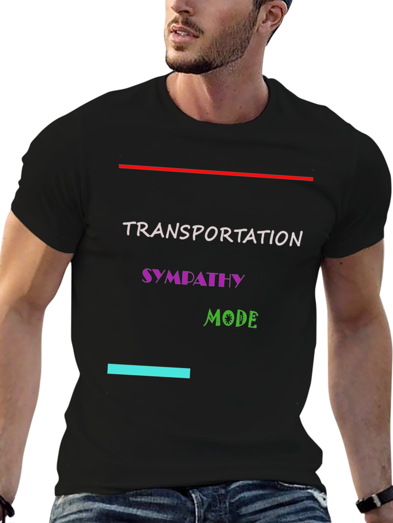 Black Transportation Sympathy Mode Black T-Shirt view 6