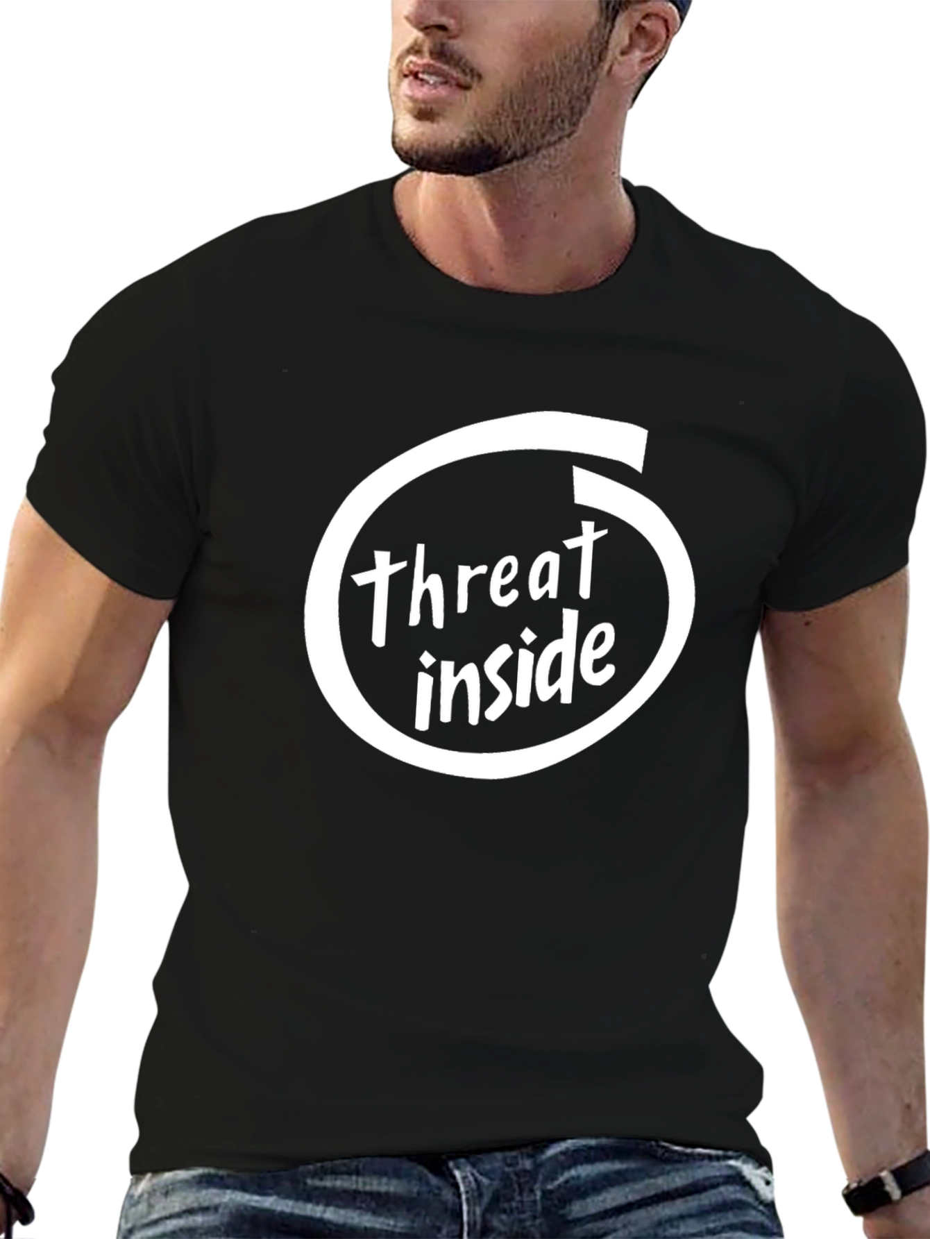 Black Threat Inside Black Graphic Tee view 6