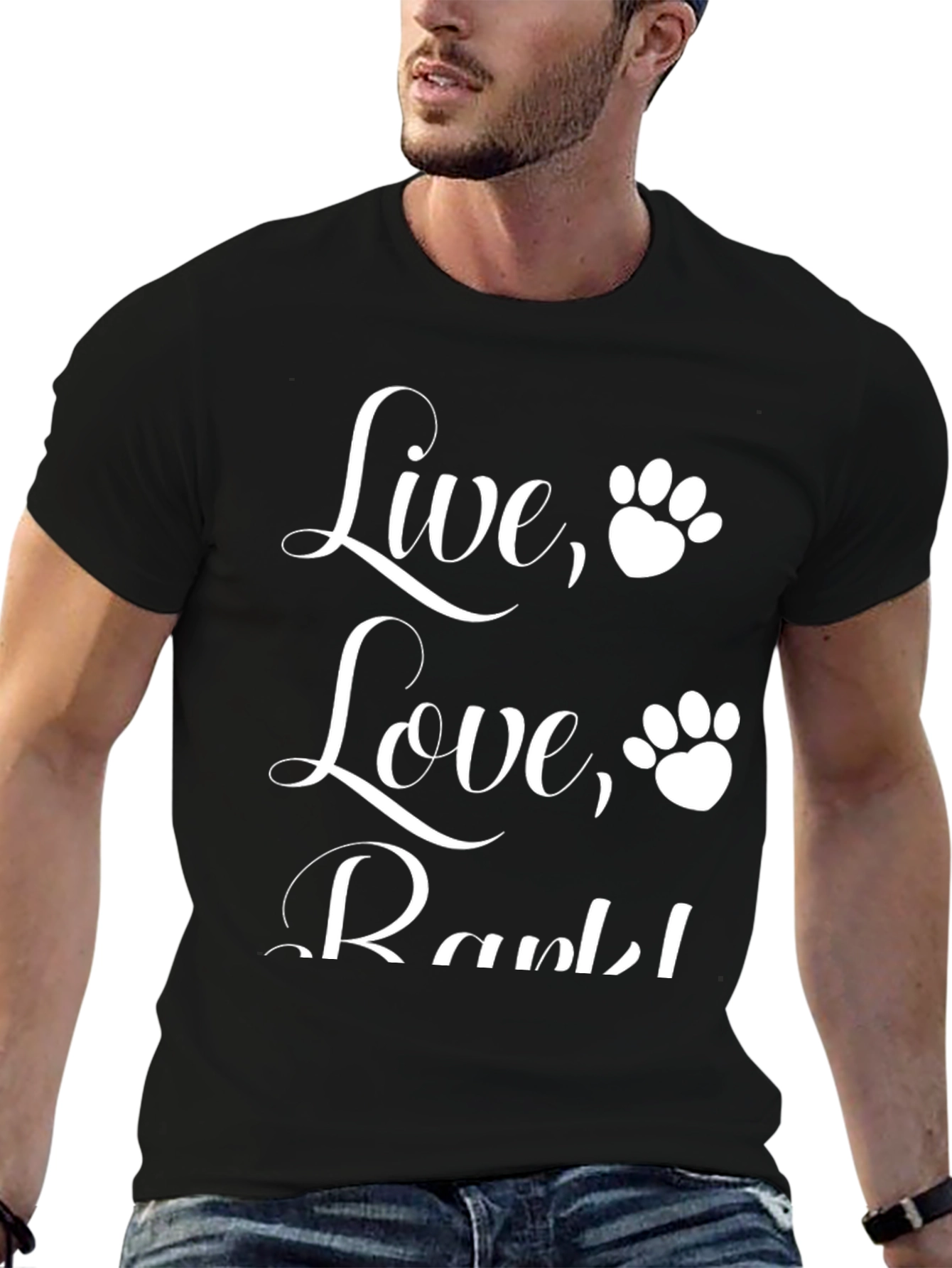 Black Live Love Bark T-Shirt view 6