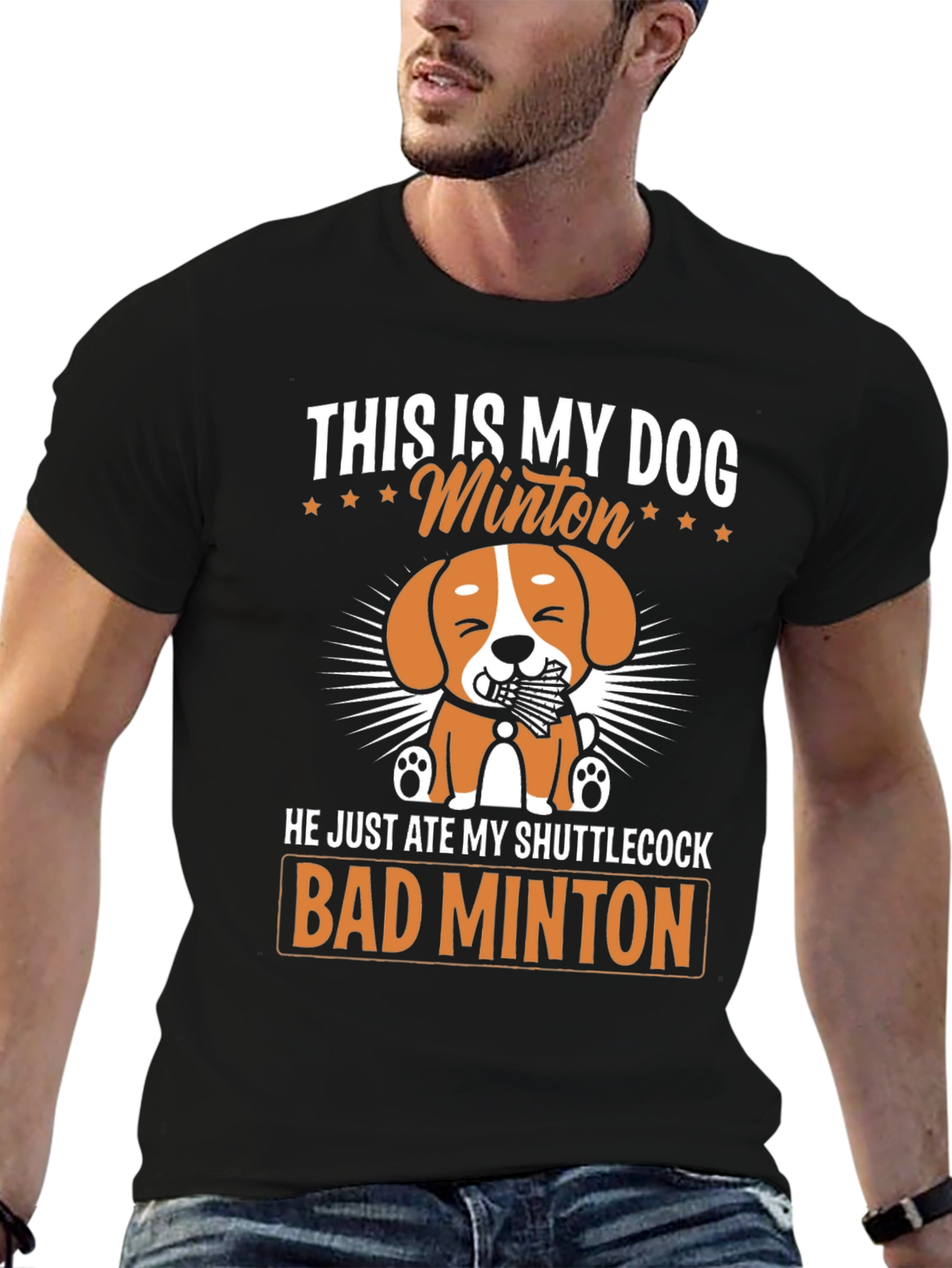 Bad Minton Dog T-Shirt - 6