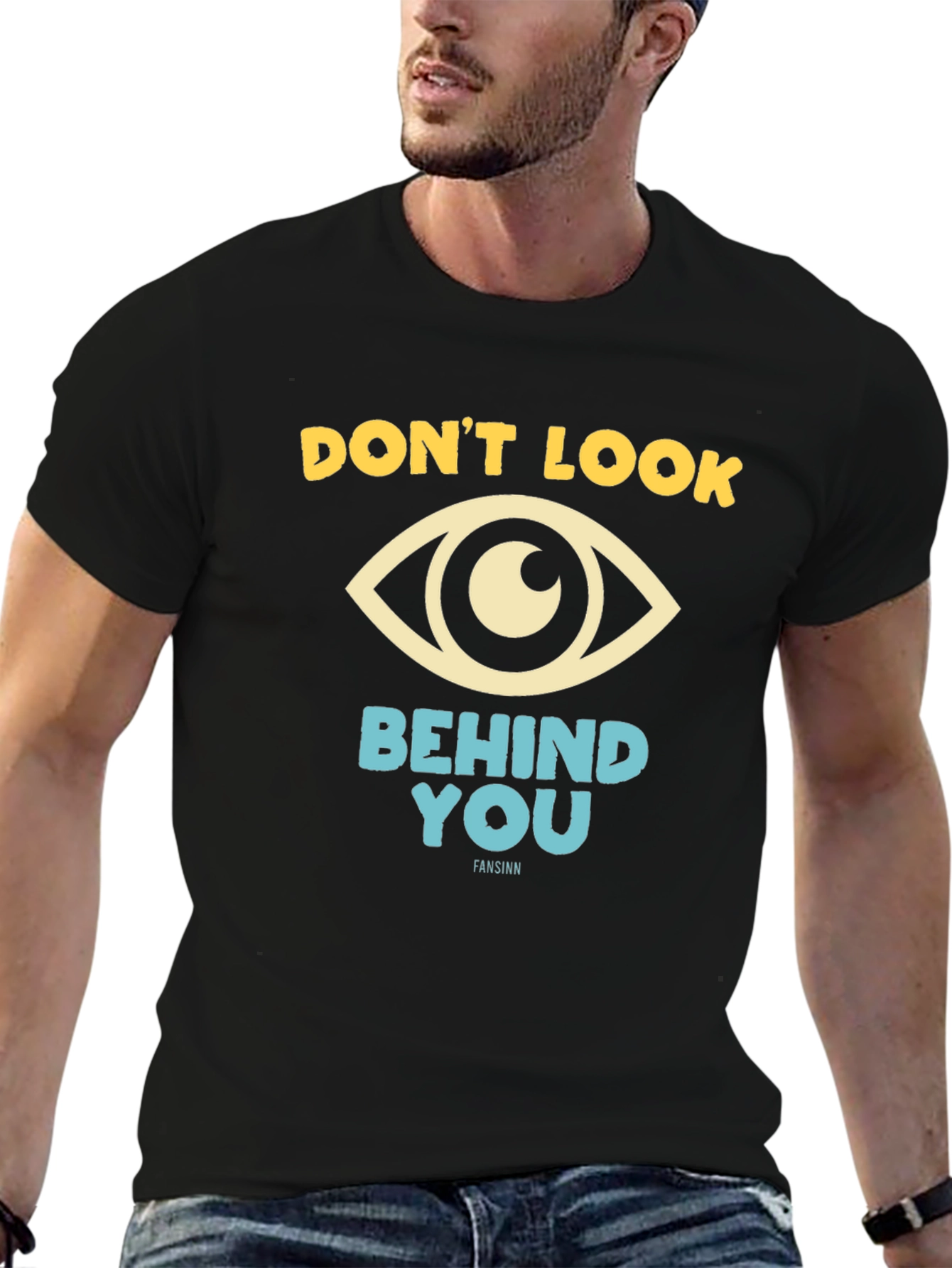 Black Don't Look Behind You Graphic Tee view 6