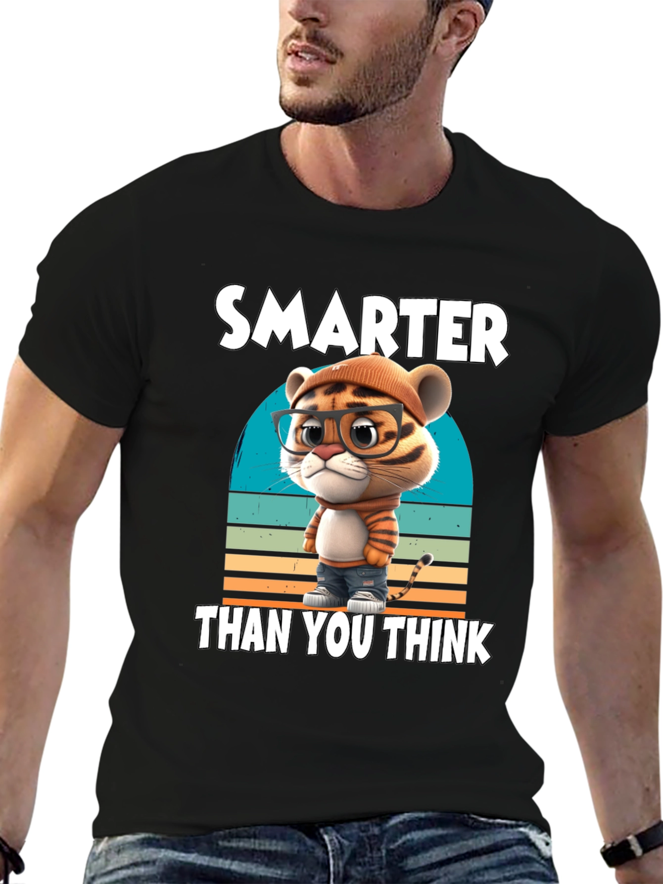 Black Smarter Than You Think Graphic Tee view 6