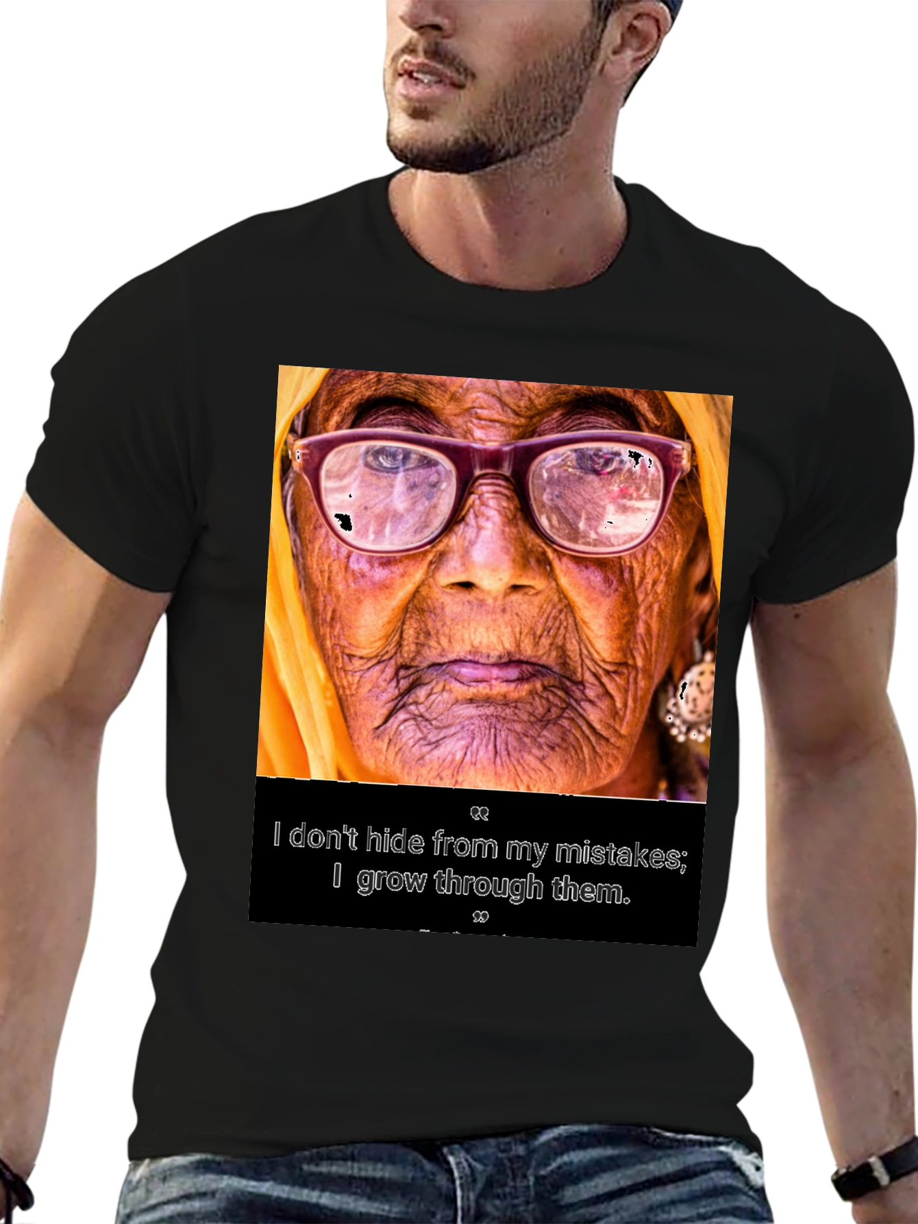 Black Growth Mindset T-Shirt - Inspiring Quote Tee view 6