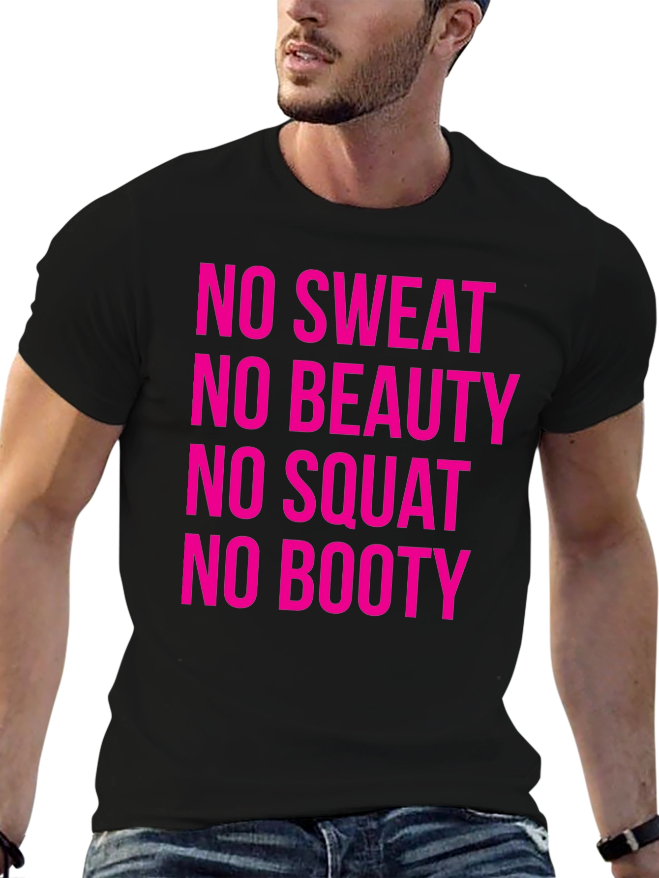Black No Sweat, No Booty Graphic Tee view 6