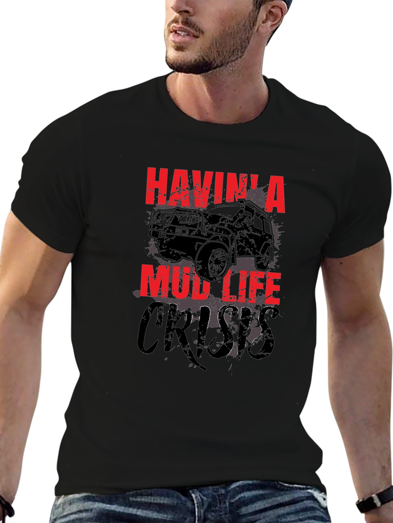 Mud Life Crisis Black T-Shirt for Off-Road Enthusiasts - 6