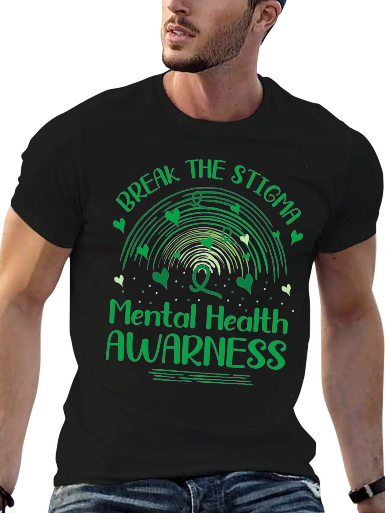 Black Mental Health Awareness T-Shirt - Break the Stigma view 6