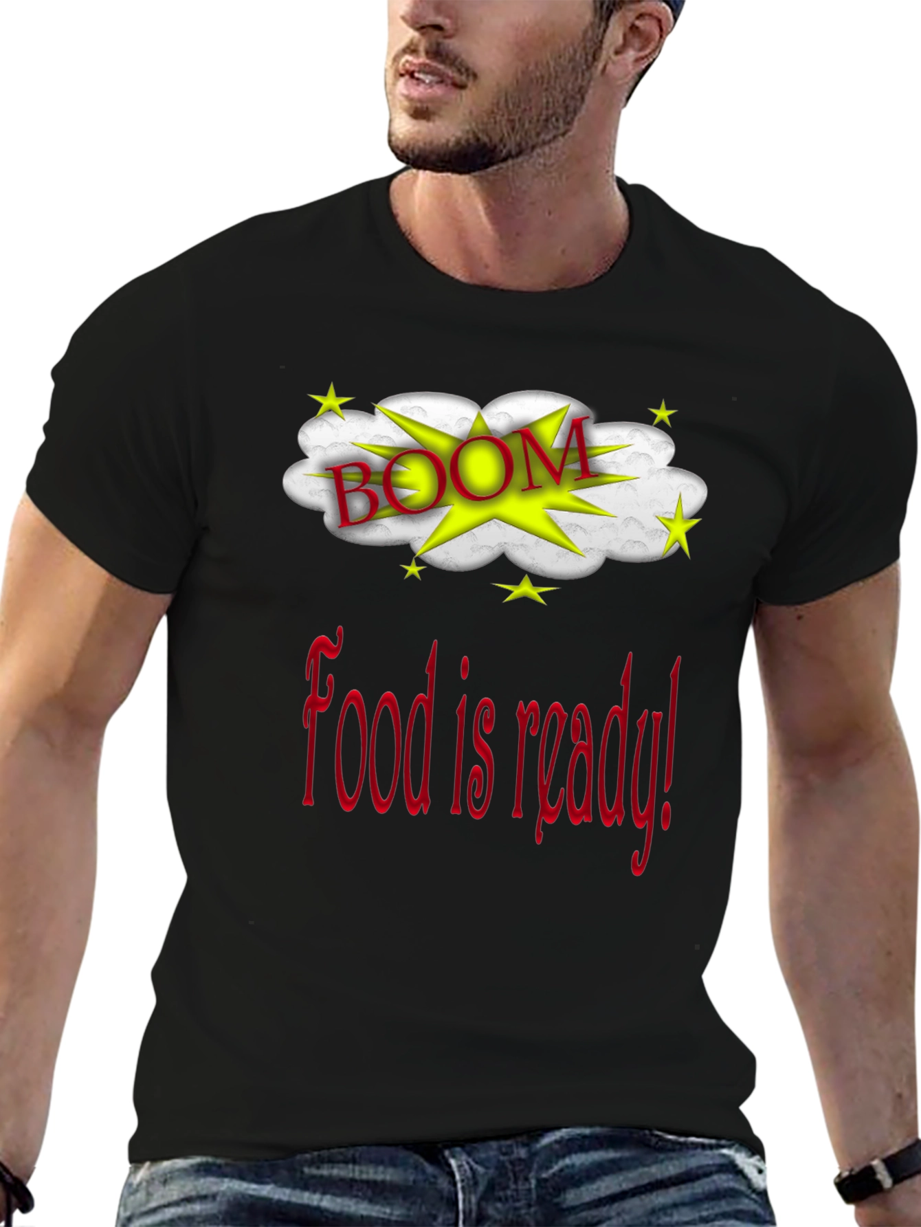 Black Food Is Ready Boom Graphic T-Shirt view 6