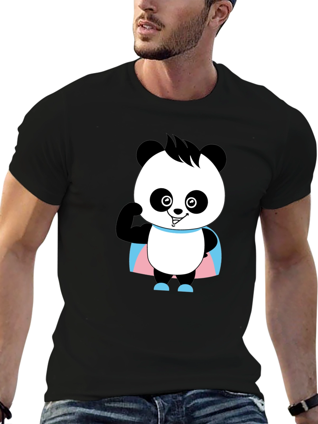 Black Panda Trans Pride T-Shirt - Super Cute! view 6
