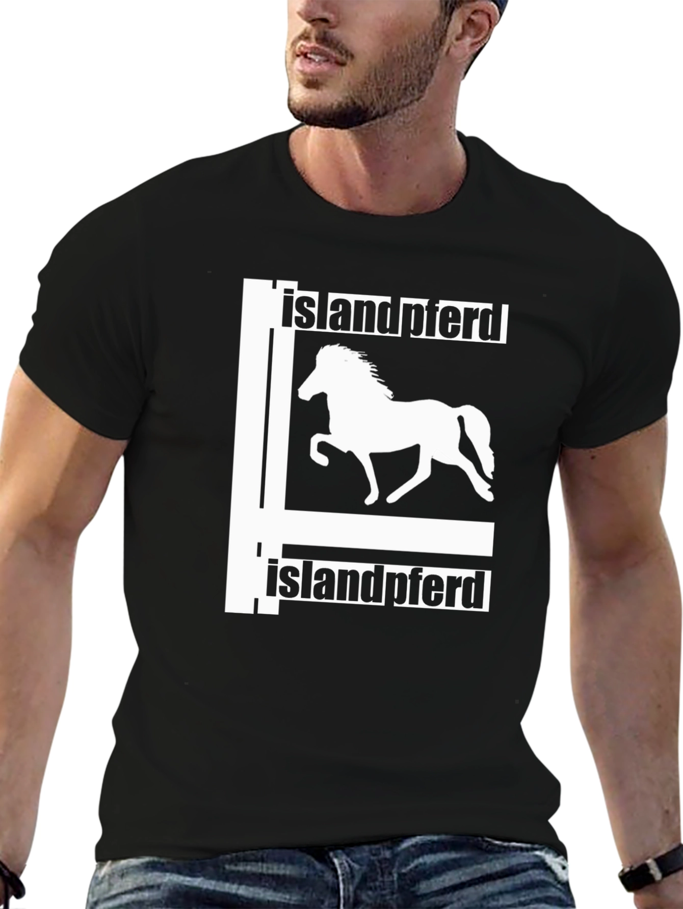 Islandpferd Horse T-Shirt - Black Graphic Tee - 6