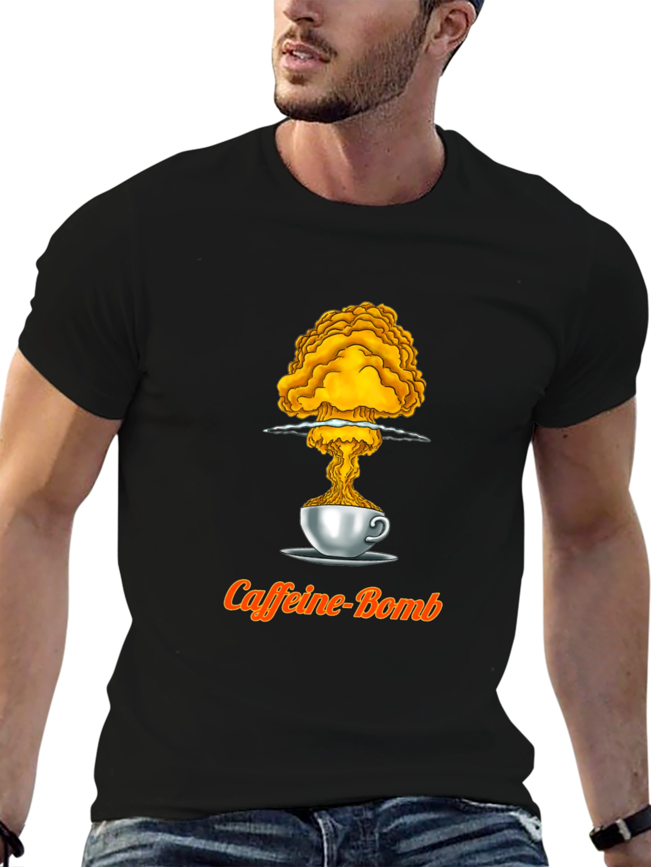 Black Caffeine Bomb T-Shirt - Explosive Energy view 6