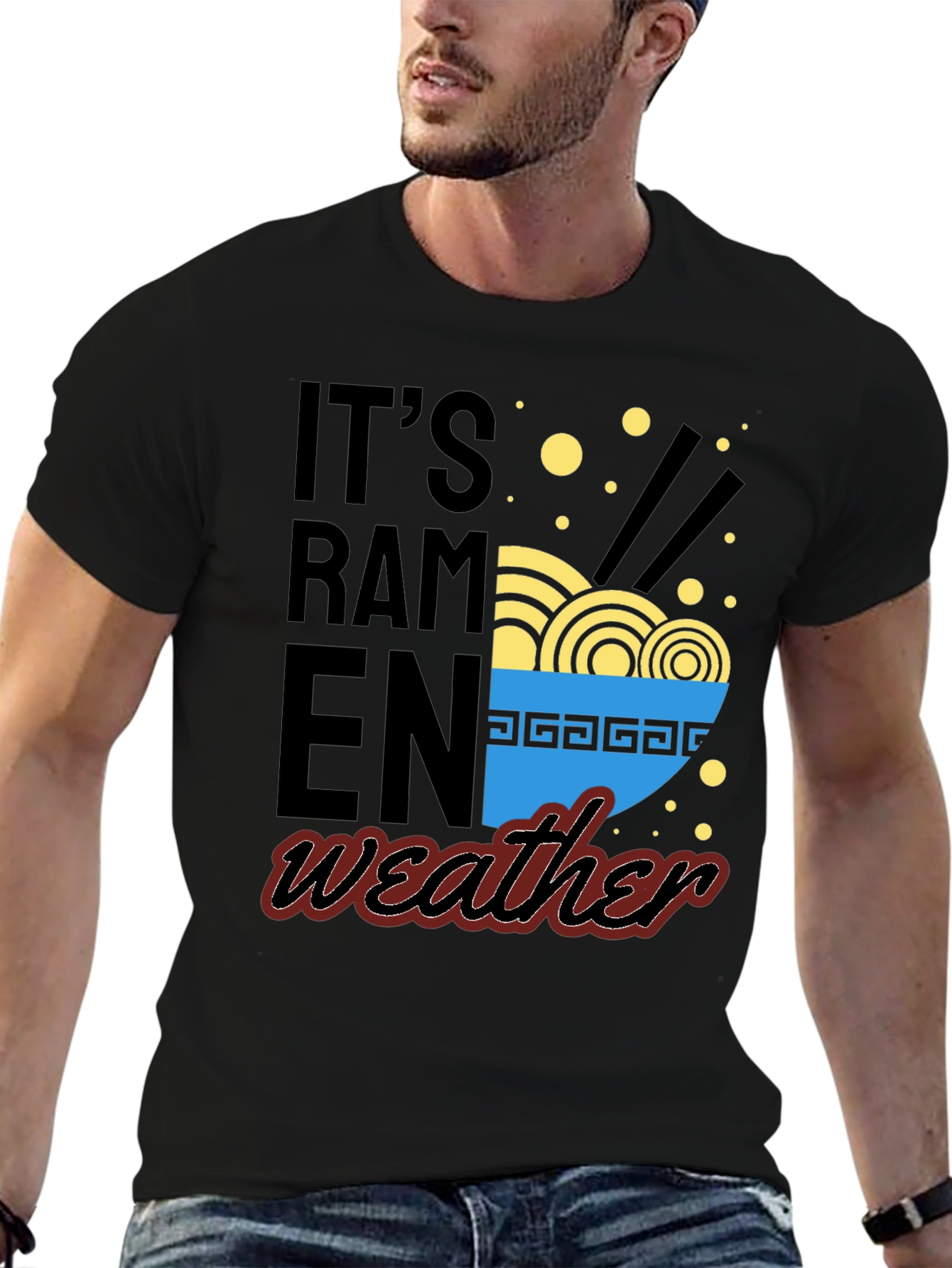 Black It's Ramen Weather Graphic Tee view 6