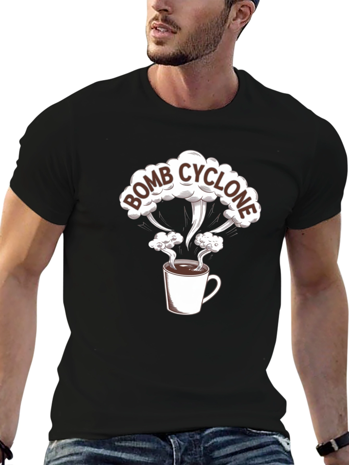 Black Bomb Cyclone Coffee Graphic T-Shirt view 6