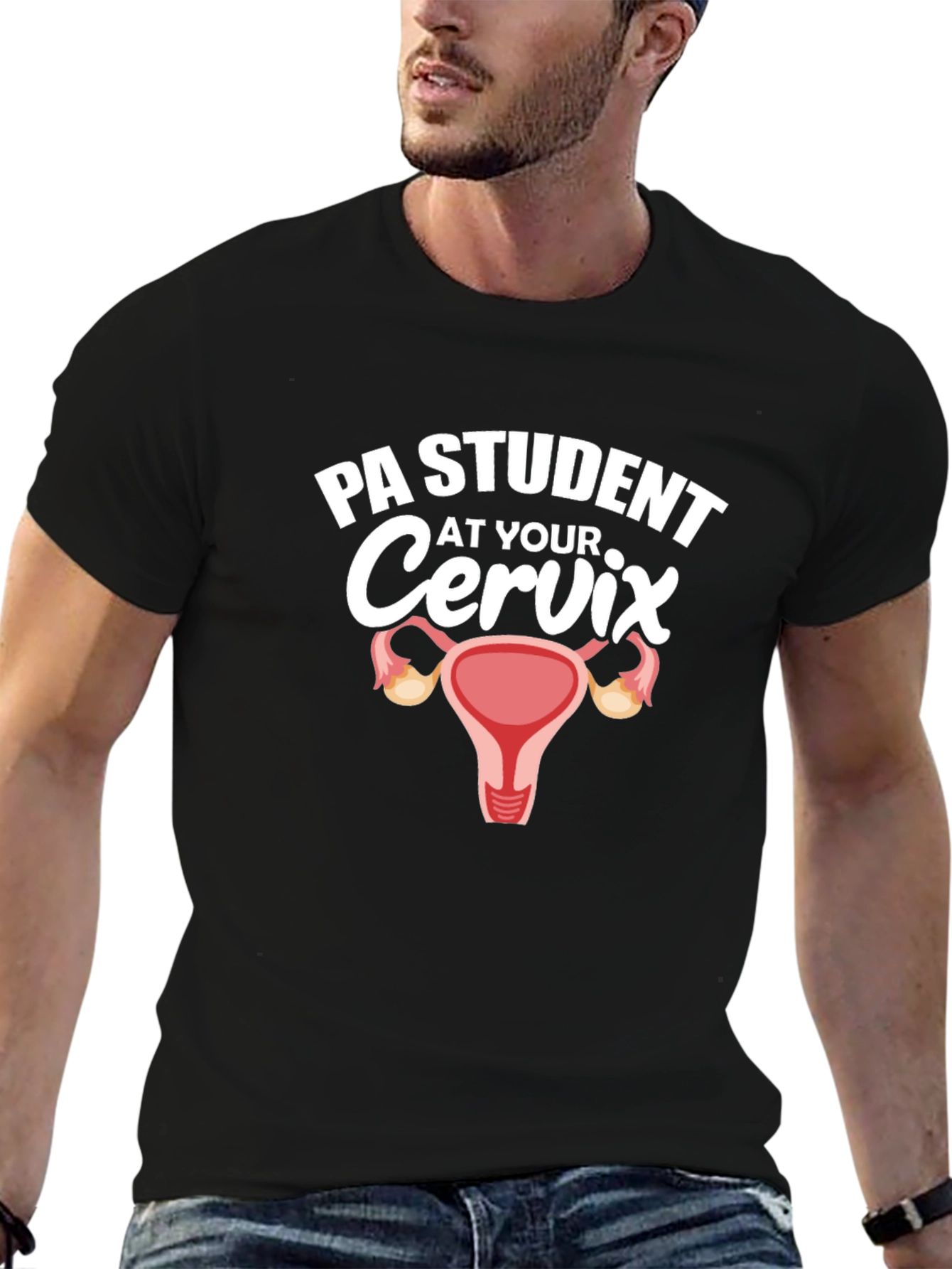 Black PA Student At Your Cervix Graphic T-Shirt view 6