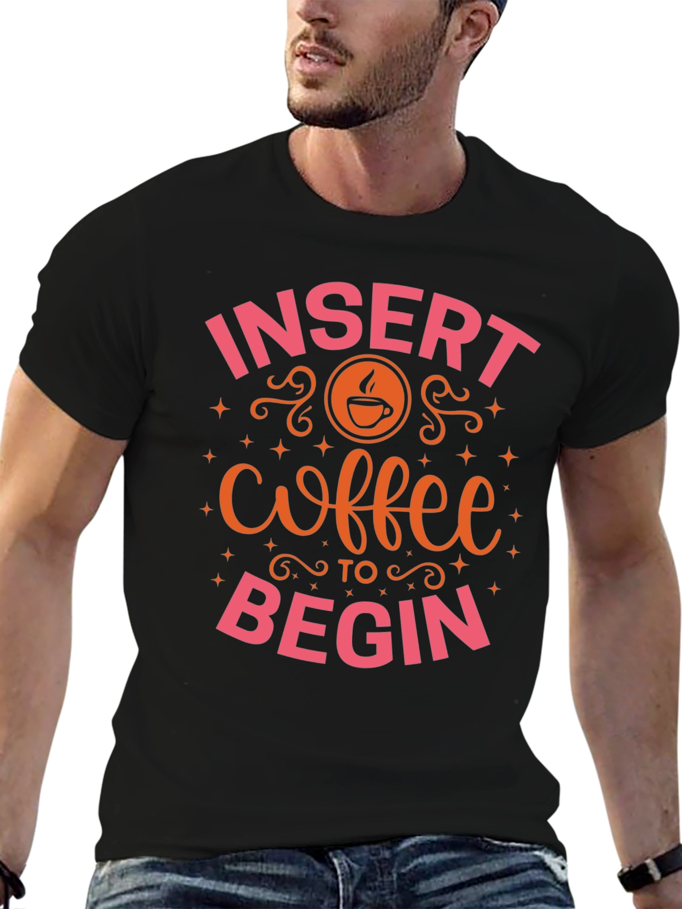 Black Insert Coffee to Begin T-Shirt view 6