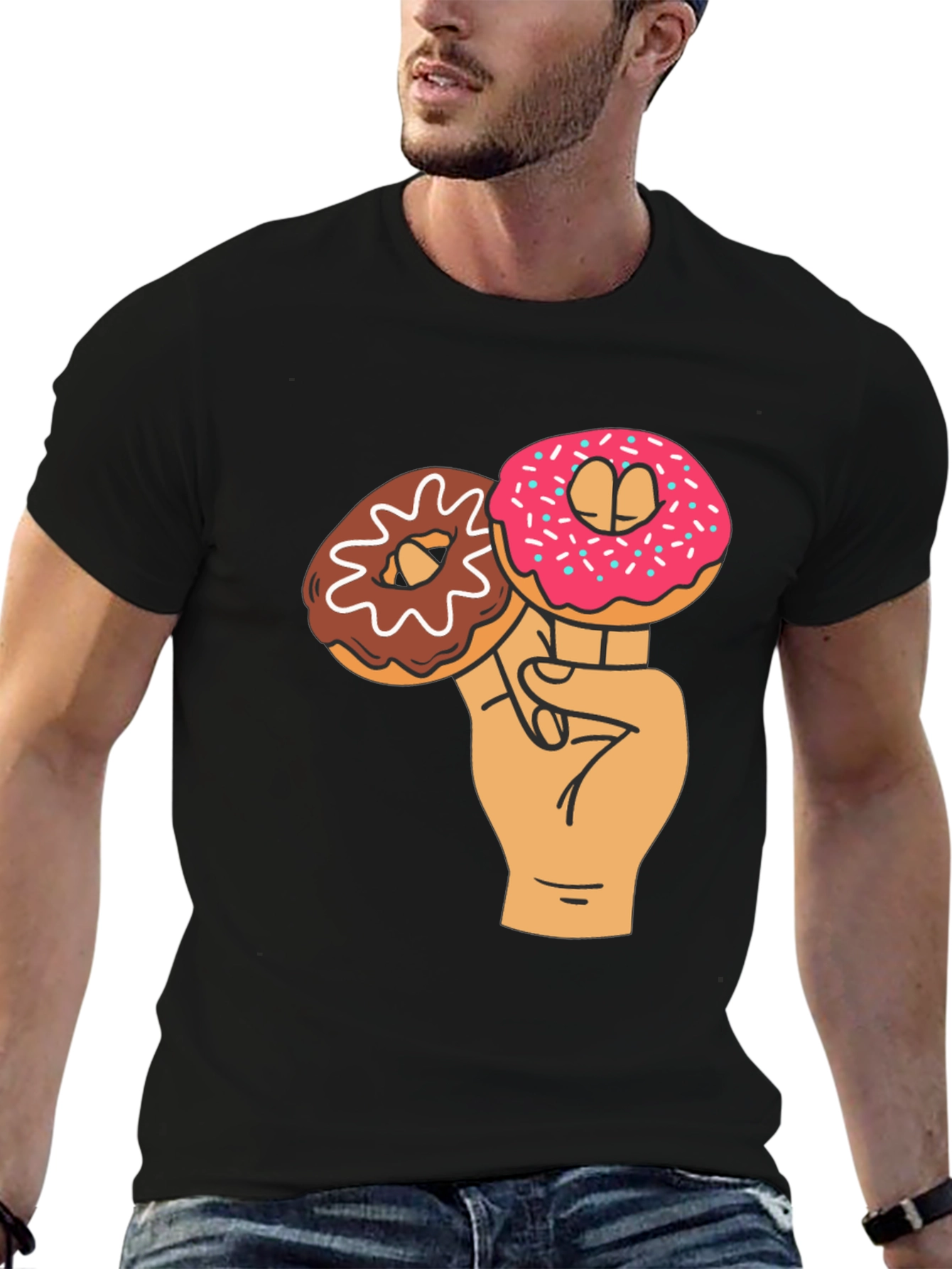 Black Donut Lover Graphic Tee view 6