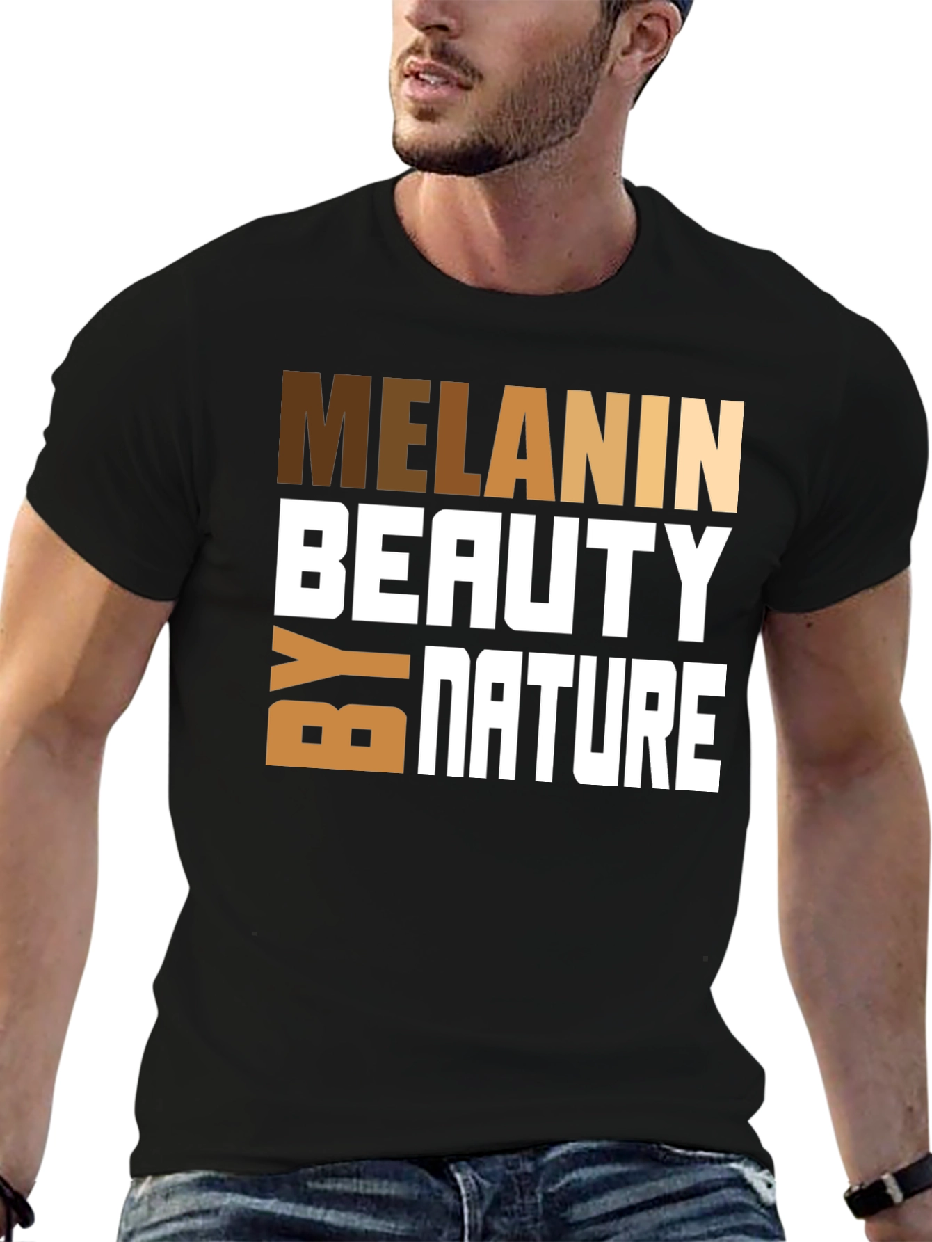 Black Melanin Beauty by Nature Graphic Tee view 6