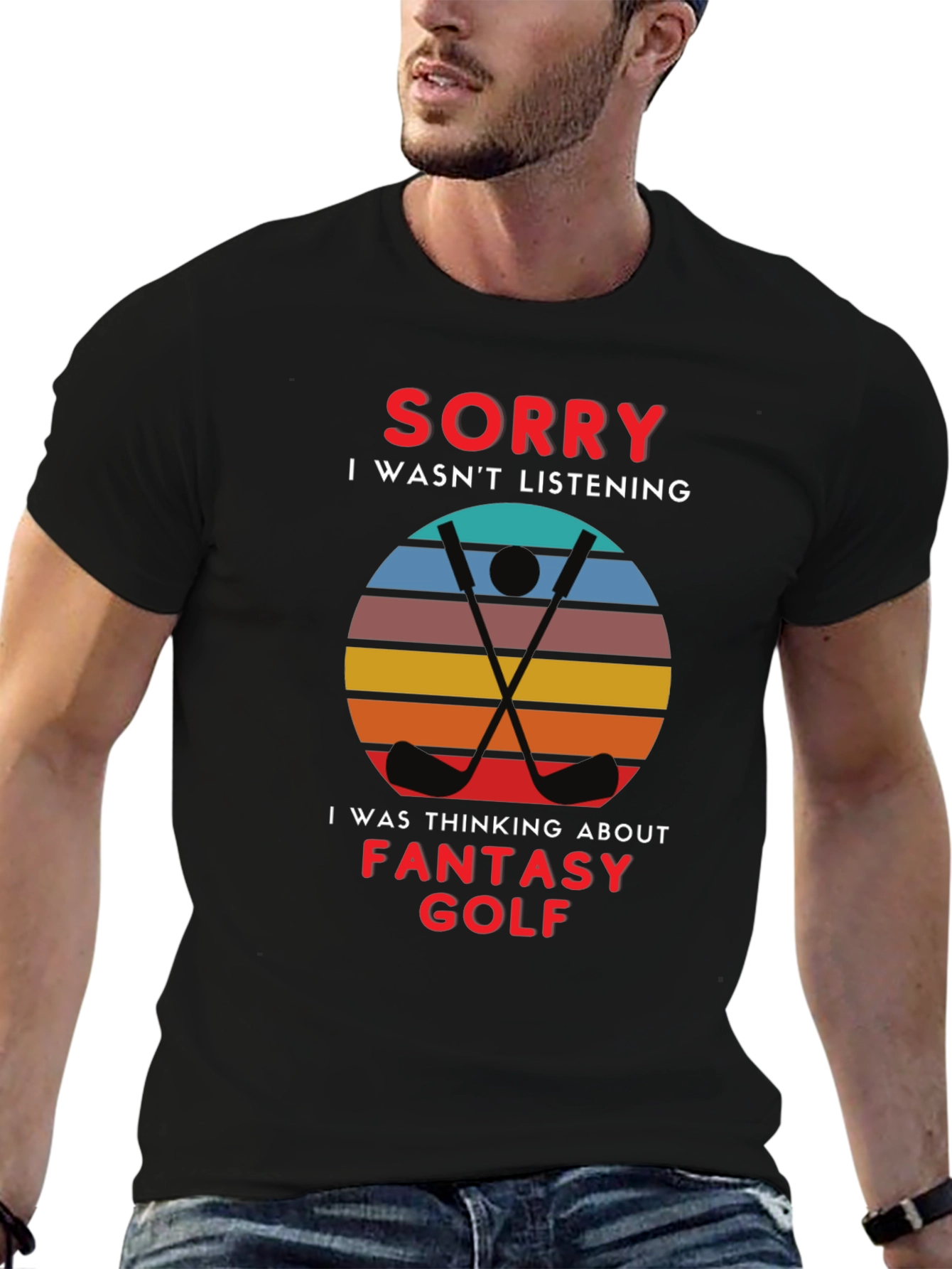Black Fantasy Golf Graphic Tee - Sorry Wasn't Listening view 6
