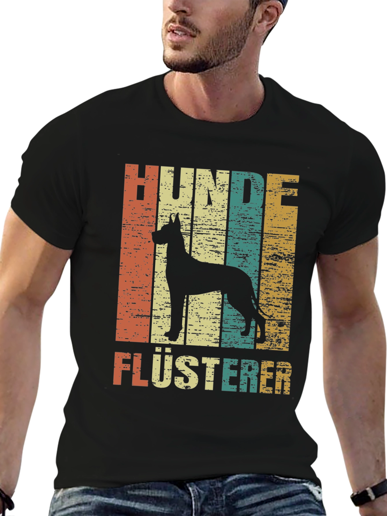 Black Hunde Flusterer Dog Whisperer Graphic Tee view 6