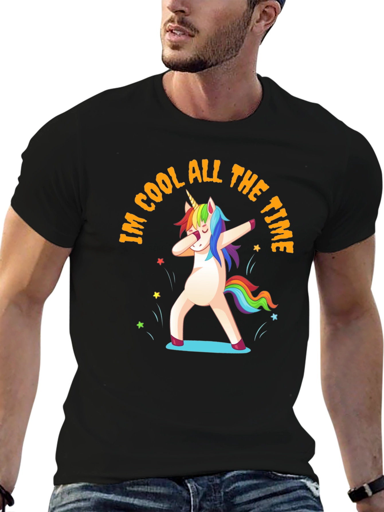 Black Cool Unicorn Dab T-Shirt - All The Time view 6