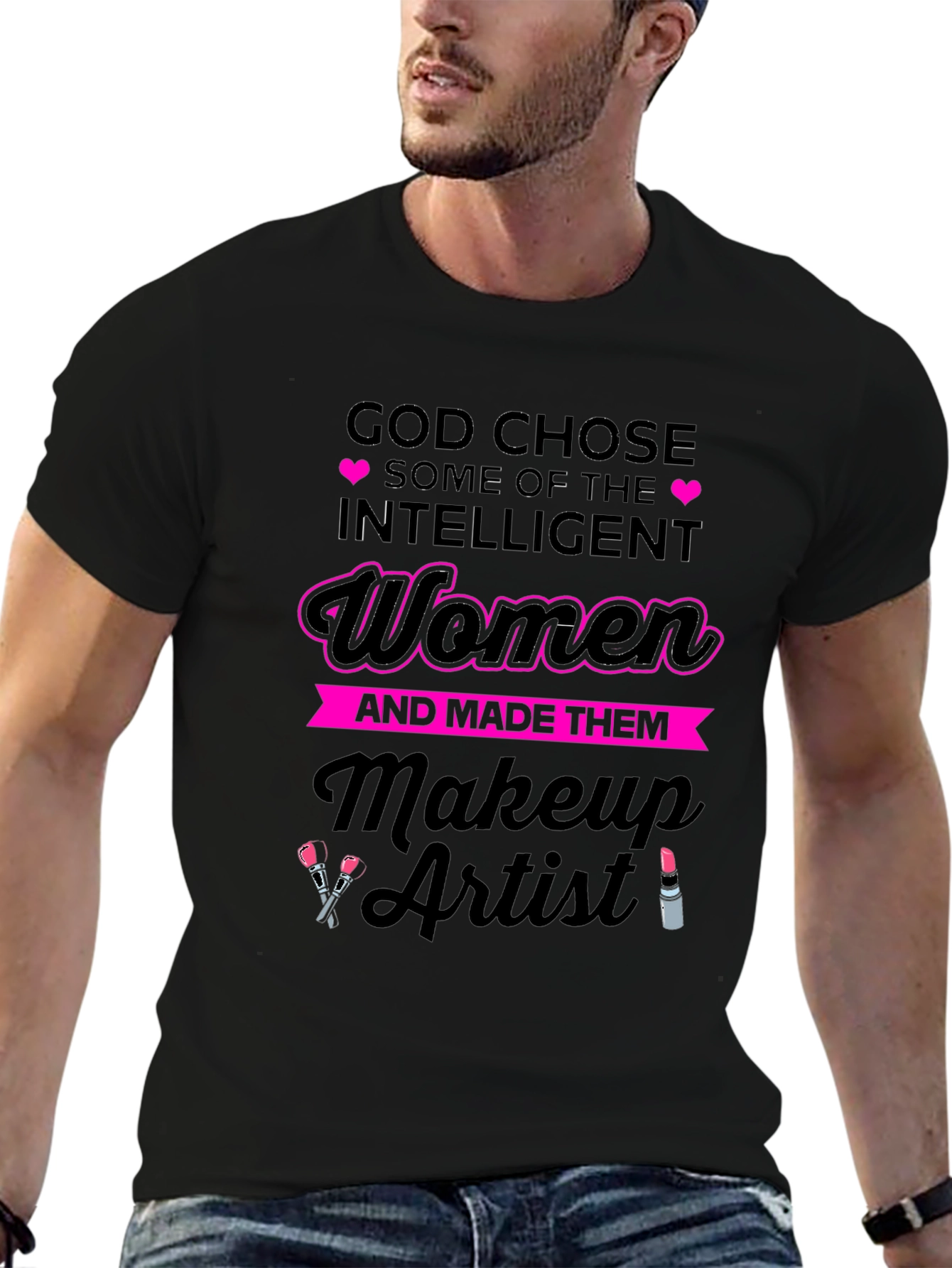 Black God Chose Makeup Artist Women's T-Shirt view 6