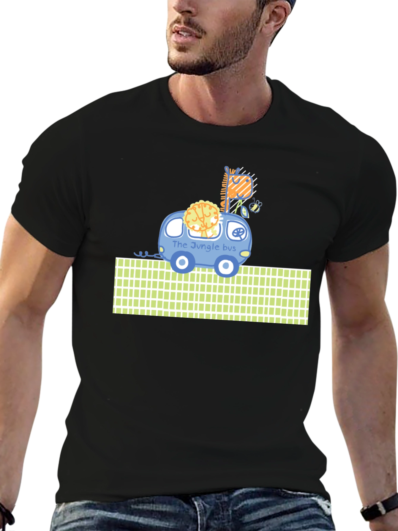 Black Jungle Bus Graphic T-Shirt view 6