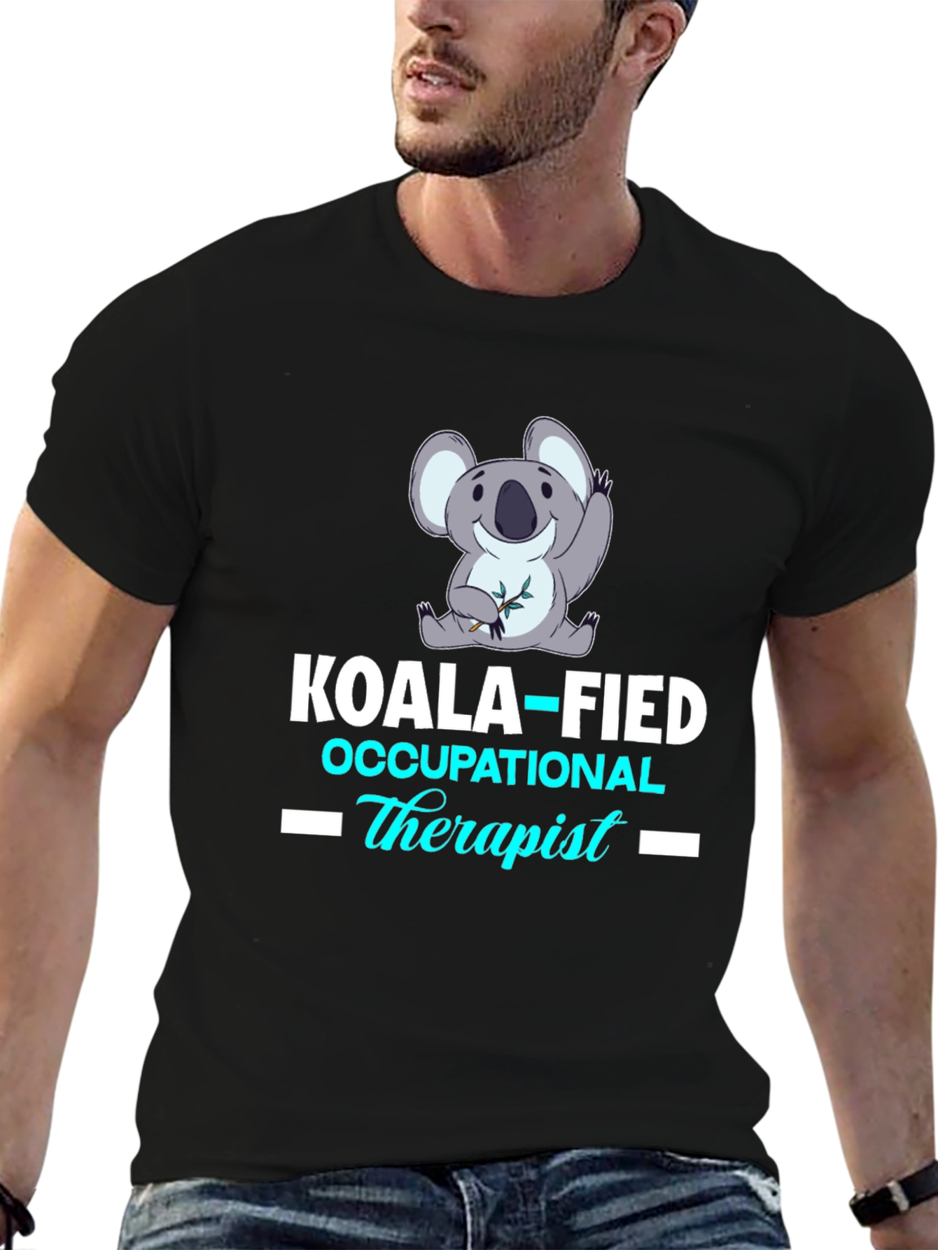 Black Koala-fied Occupational Therapist T-Shirt view 6