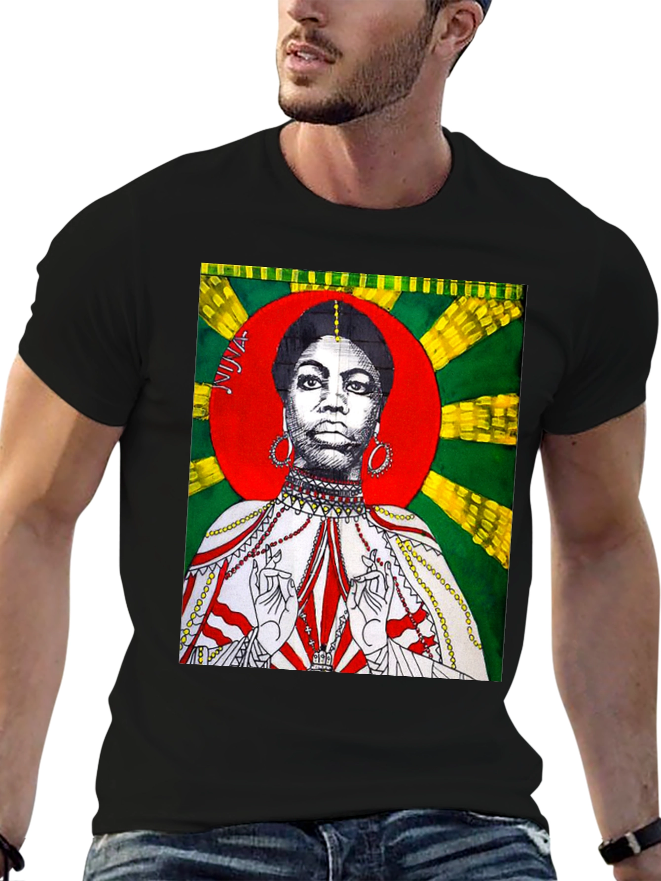 Black Nina Simone Graphic Print T-Shirt view 6