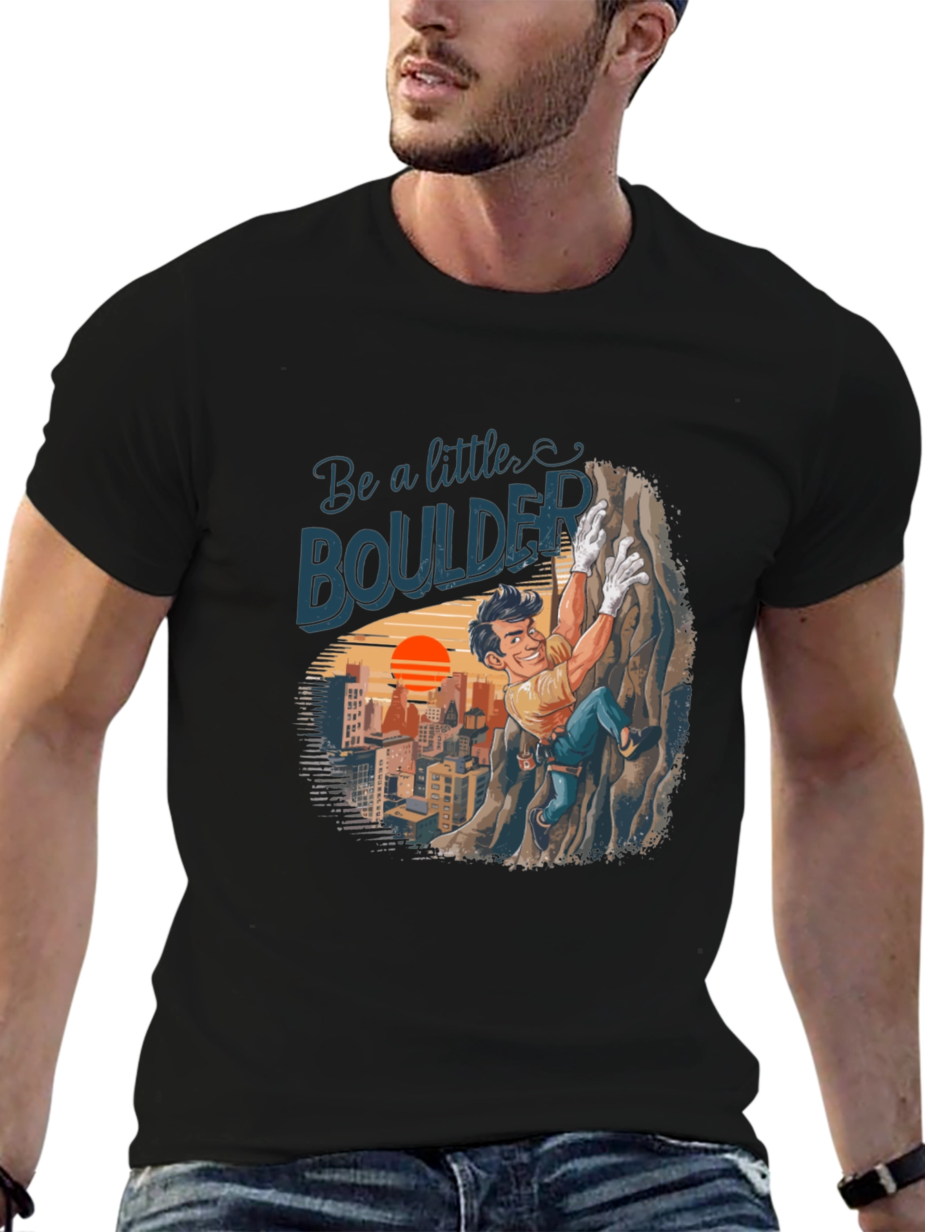 Black Be a Little Boulder Climbing T-Shirt view 6