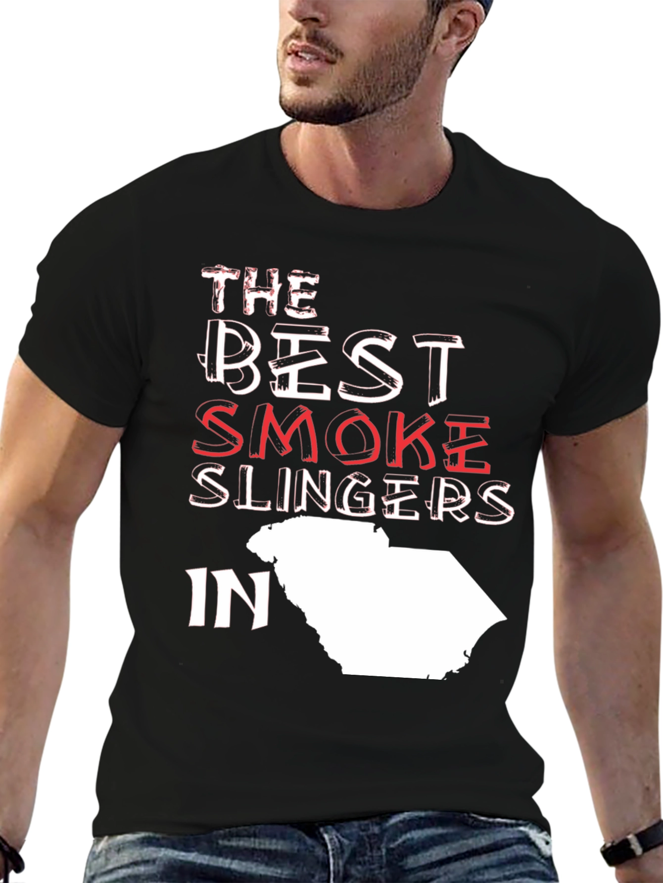 Black Best Smoke Slingers T-Shirt - Stylish Novelty Tee view 6